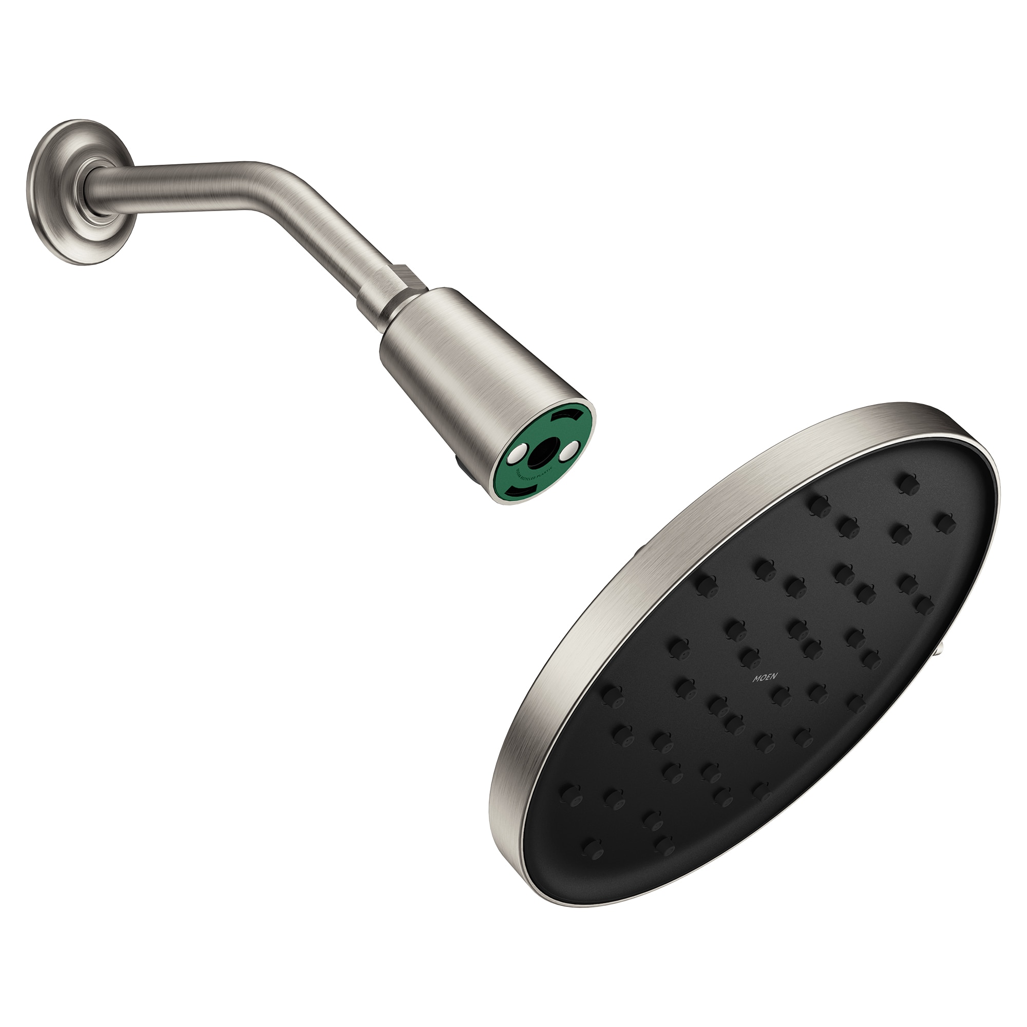 Moen 220R2EPSRN Verso Magnetix Eco-Performance 1.0 -Spray Spot Resist Brushed Nickel 9-in Round Fixed Rain Shower Head 1.75 GPM