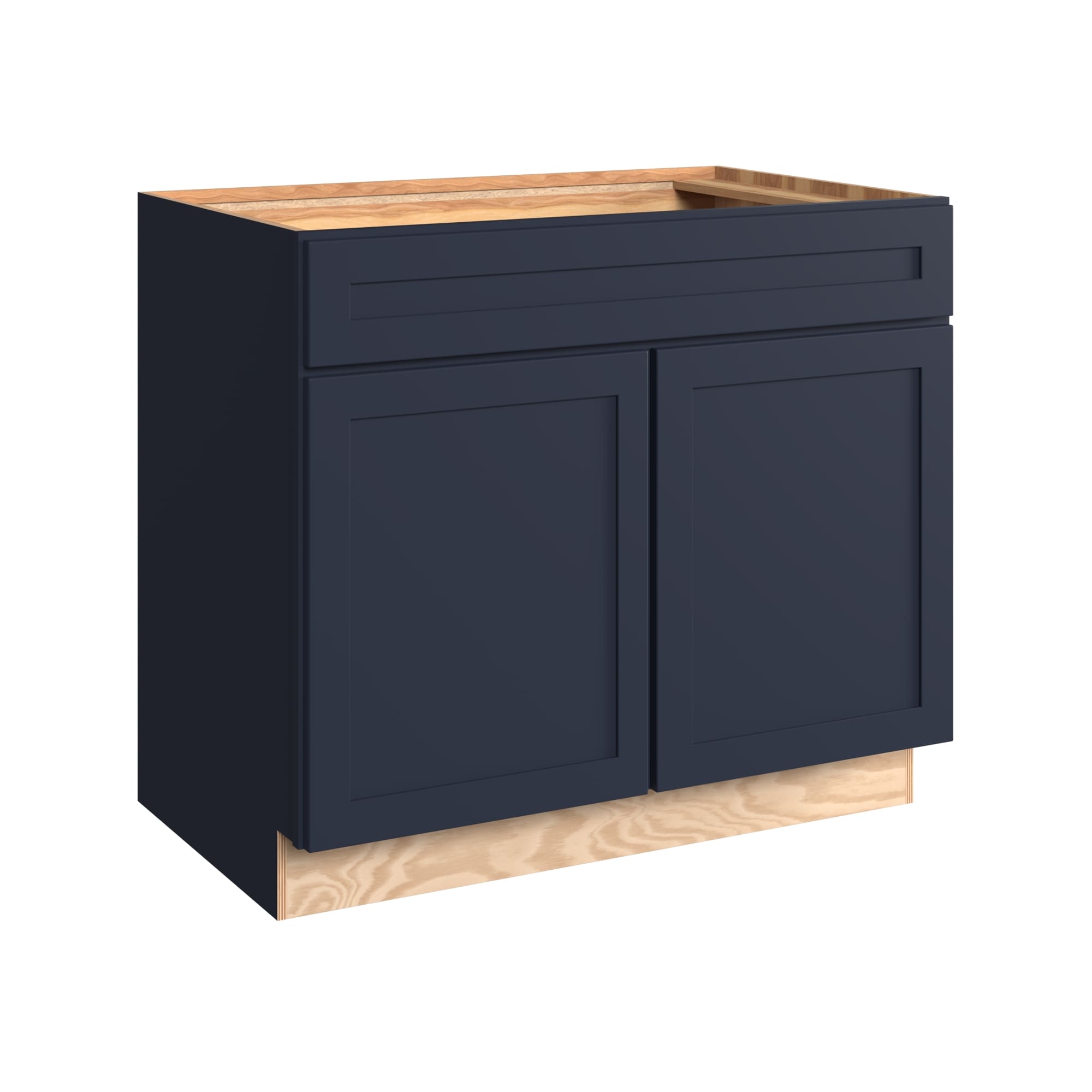 KraftMaid Momentum B39G77 Deveron 39-in W x 34.5-in H x 24-in D Midnight Base Fully assembled Plywood Cabinet (Recessed Panel Shaker)