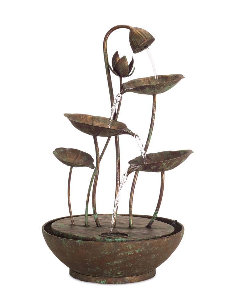 Melrose International 74250DS Lotus Leaf Fountain 19.5-inH Iron