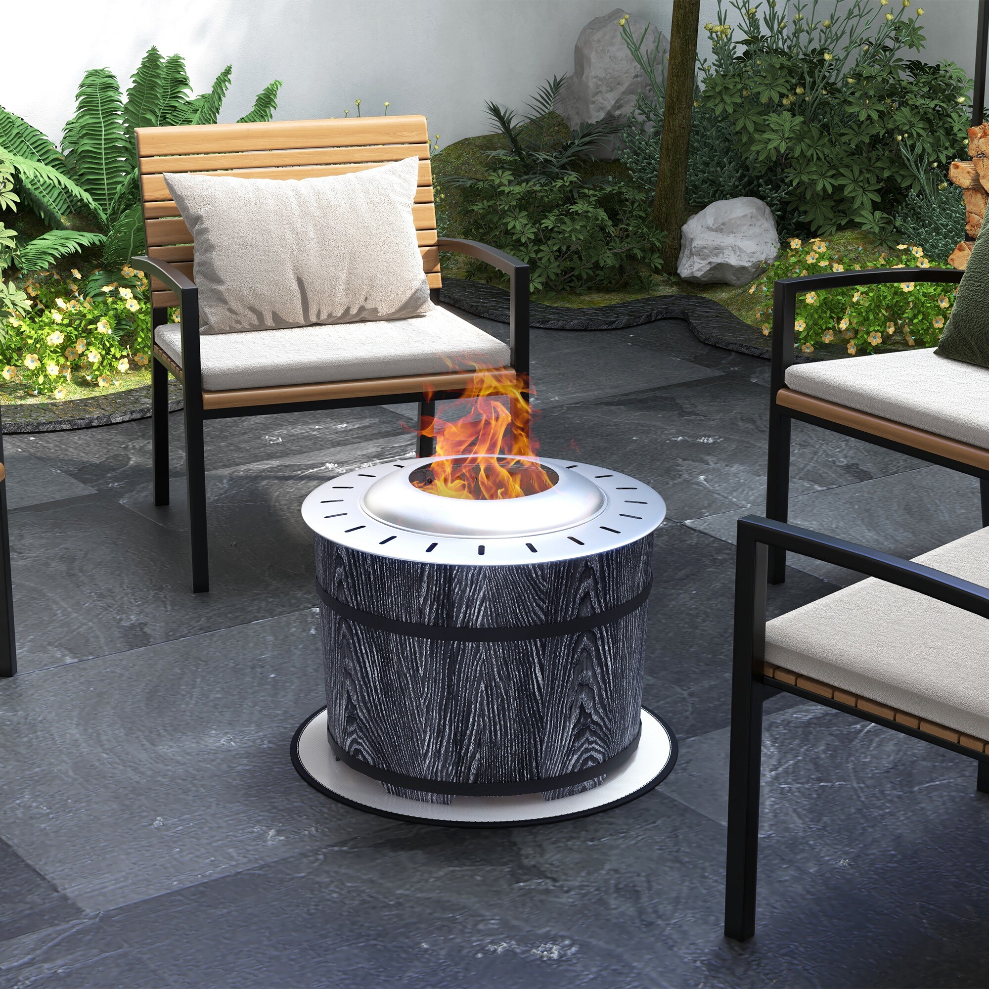Outsunny 842-344V00BK Outdoor-Woodburning-Firepits - View #2