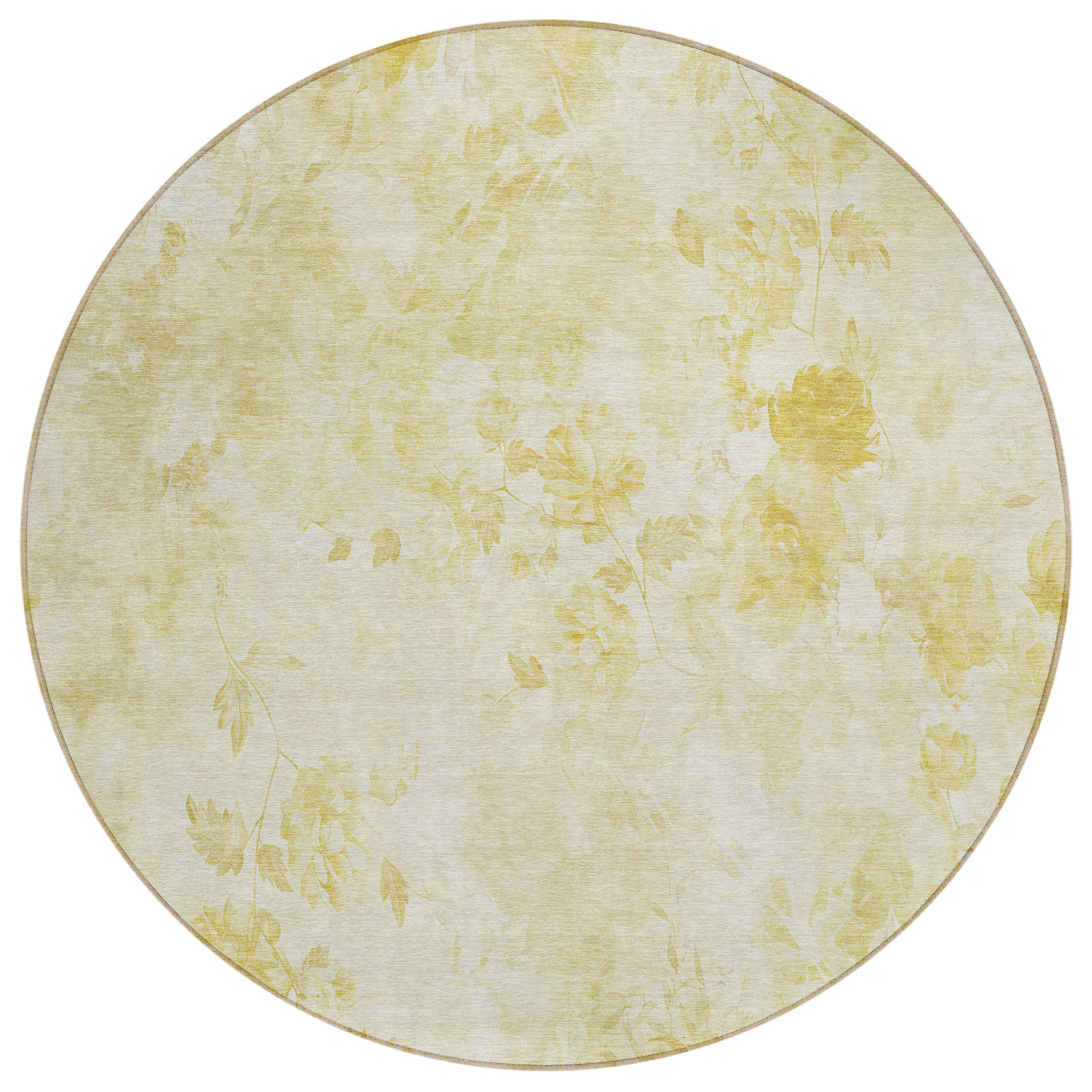 Addison Rugs ACN724GO8RO Chantille ACN724GO 8 x 8 (ft) Polyester Gold Round Indoor/Outdoor Geometric Machine washable Area rug
