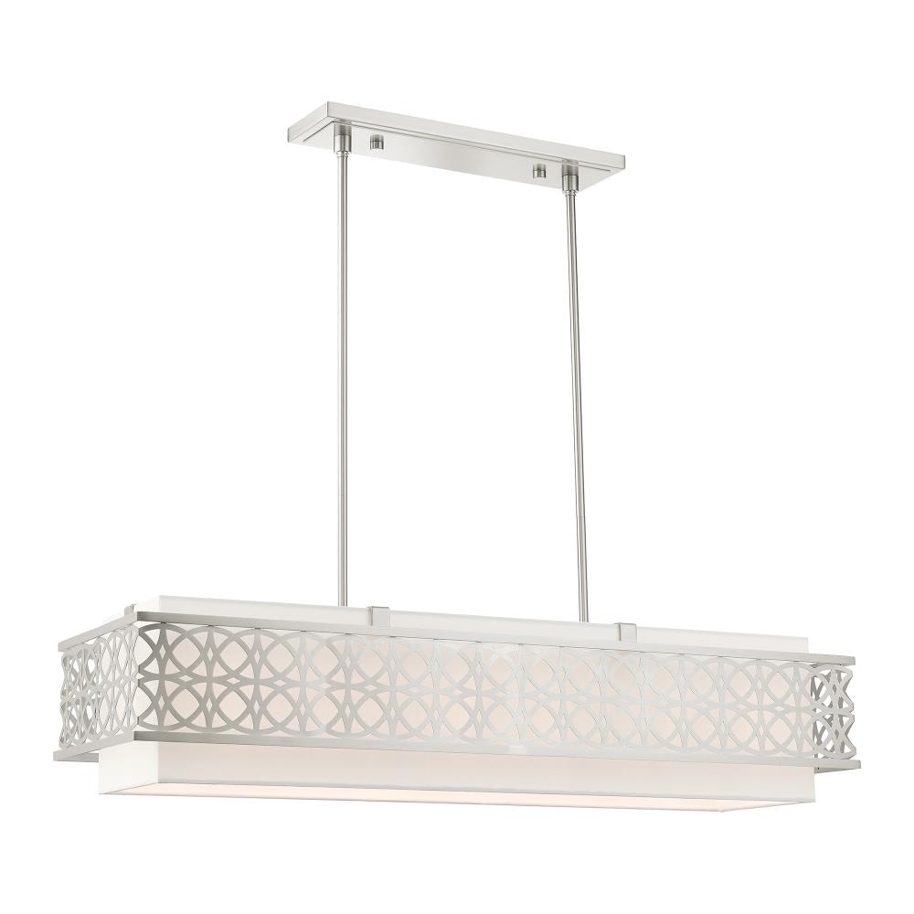 Livex Lighting 49868-91 Calinda 7 -Light Brushed Nickel Transitional For Use in Bathrooms, Bedrooms, Dining Rooms, Foyers, Kitchens, Living Rooms Chandelier