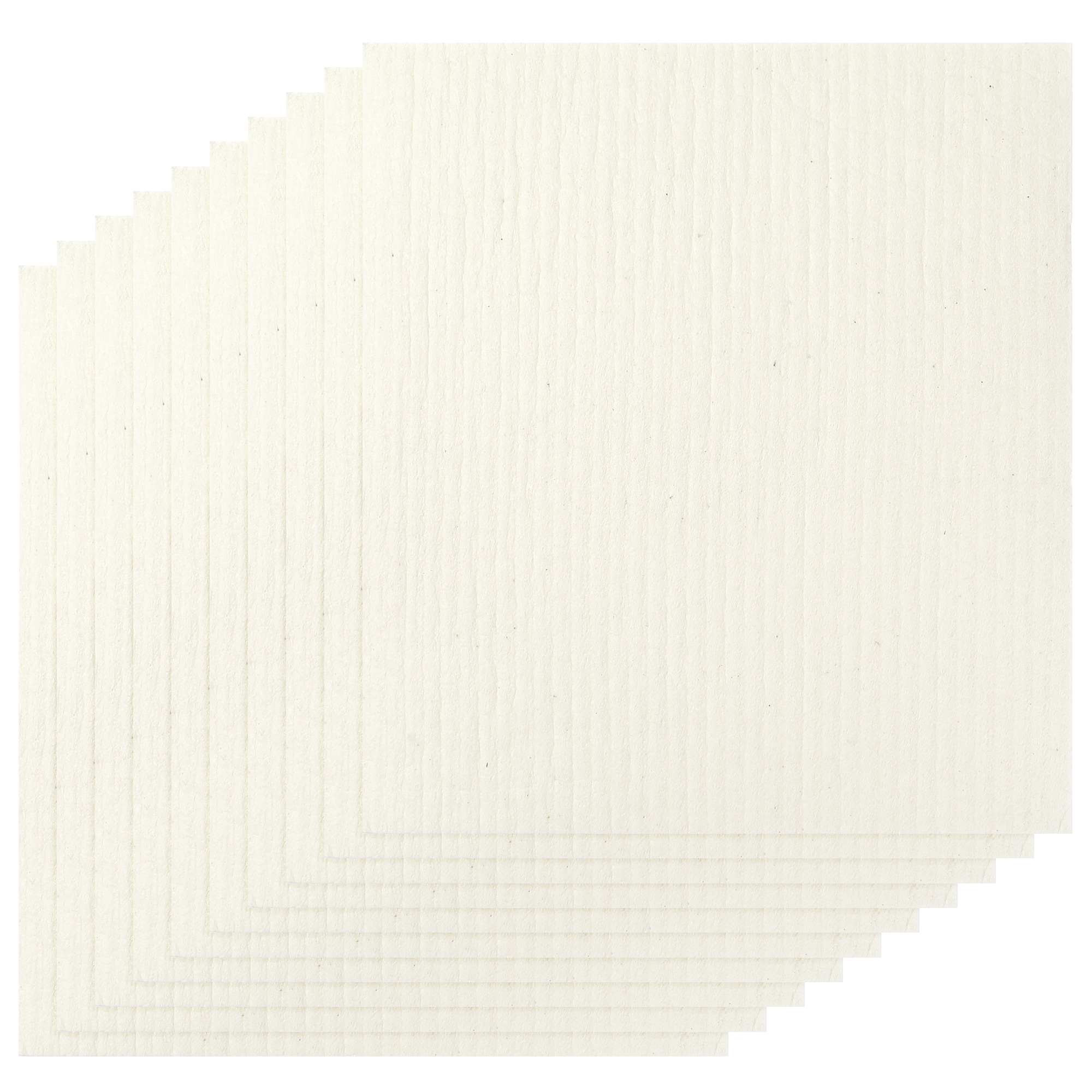 Unique Bargains Reusable Swedish Dishcloths for Kitchen Absorbent Cellulose Sponge Dish Cloths Washable No Odor Lint Free 7Inch x 8Inch 10pcs White
