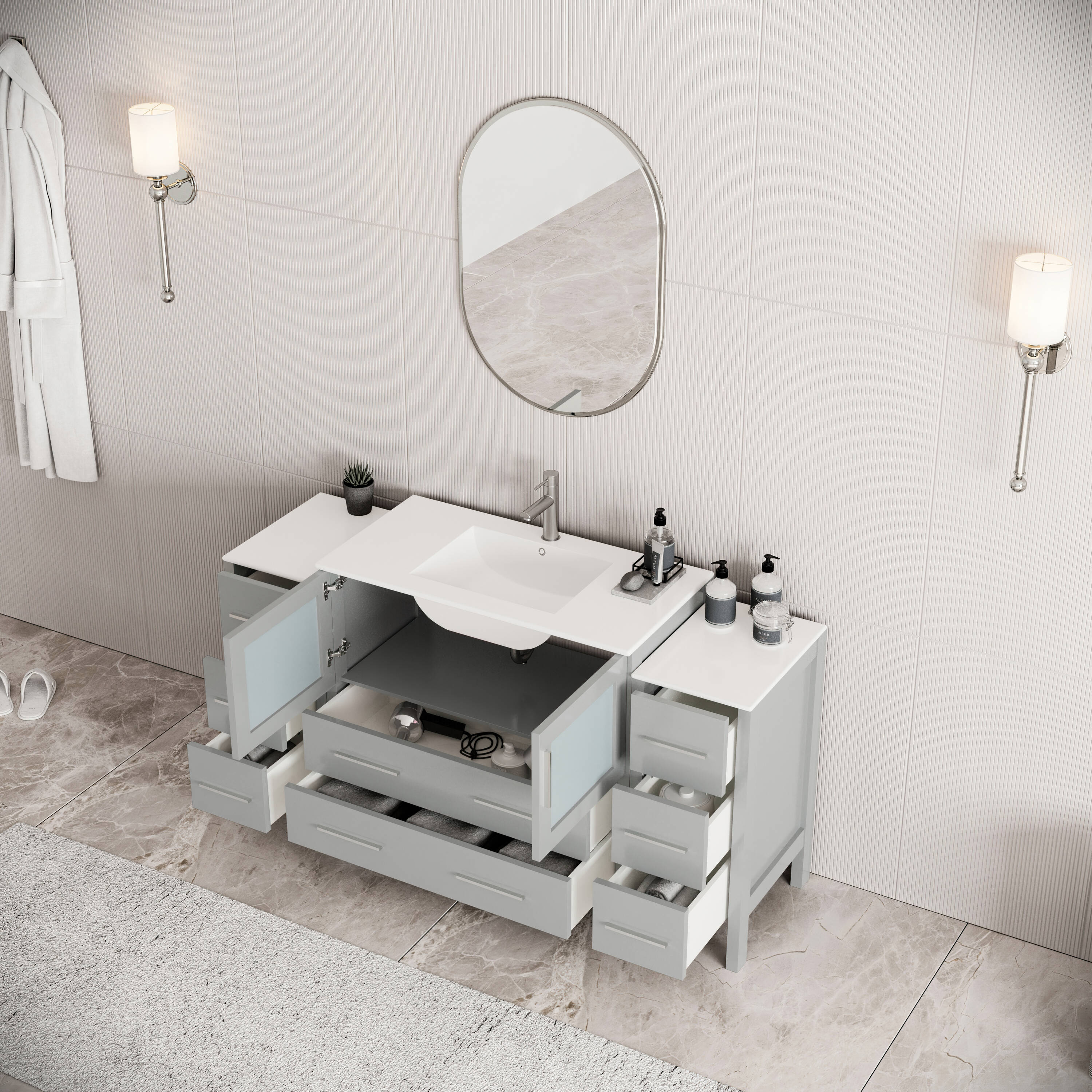 Fresca FCB62-123612GR-I Bath-Vanity-Combo - View #3