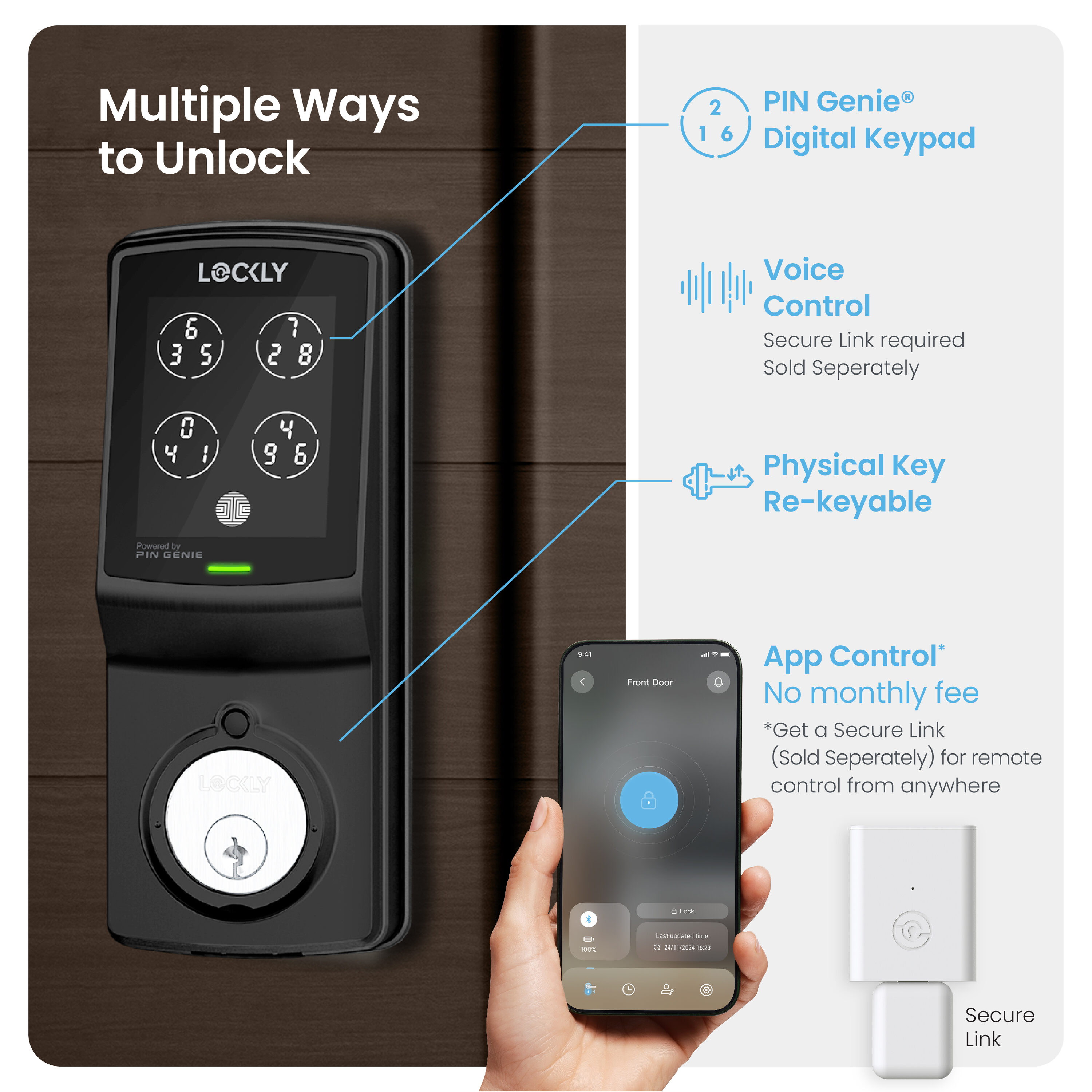 Lockly PGD7SMB Electronic-Door-Locks - View #2