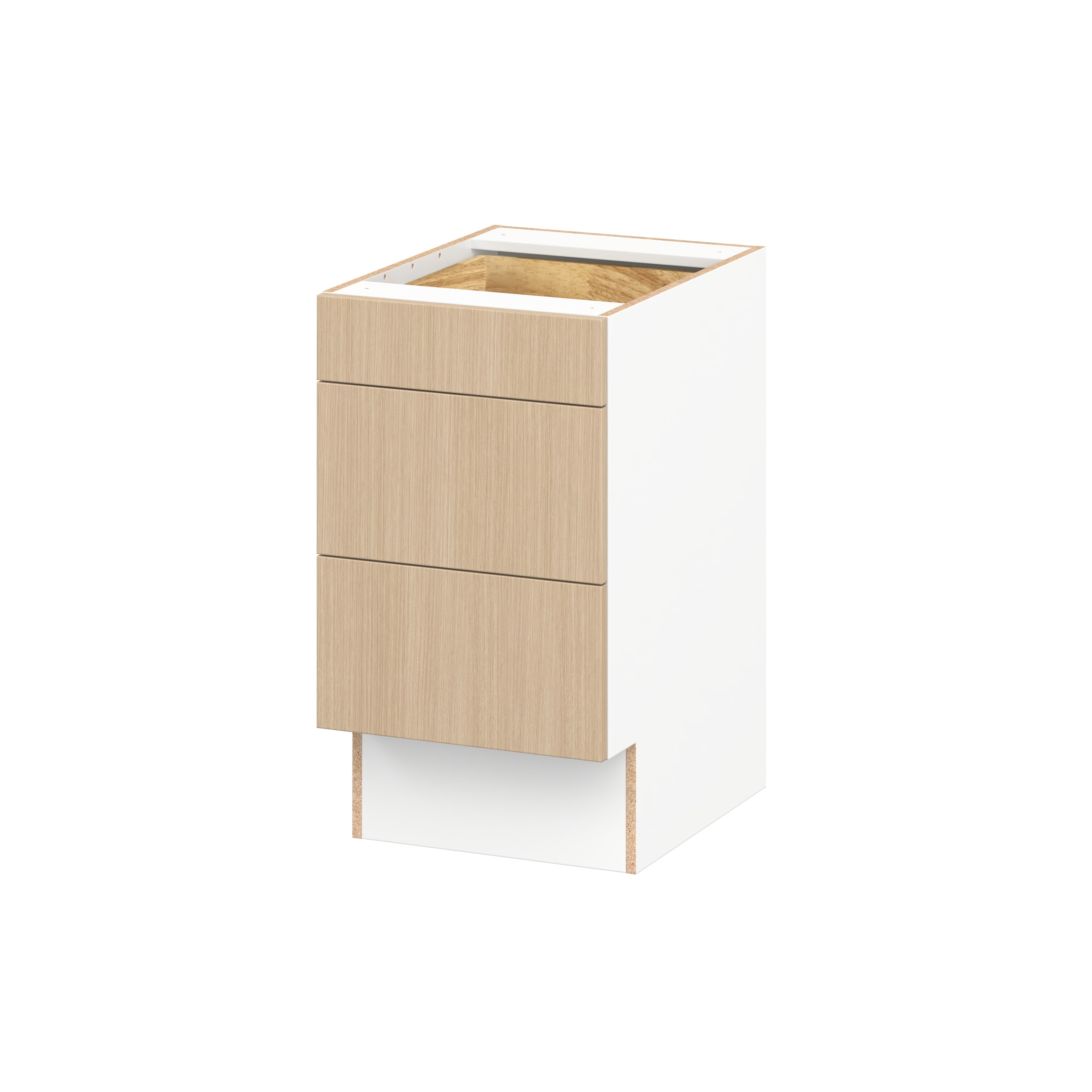 Hugo&Borg Winston 18-in W x 32.5-in H x 24.5-in D Mojavi Oak Laminate Drawer Base Fully Assembled Cabinet Flat Panel Slab