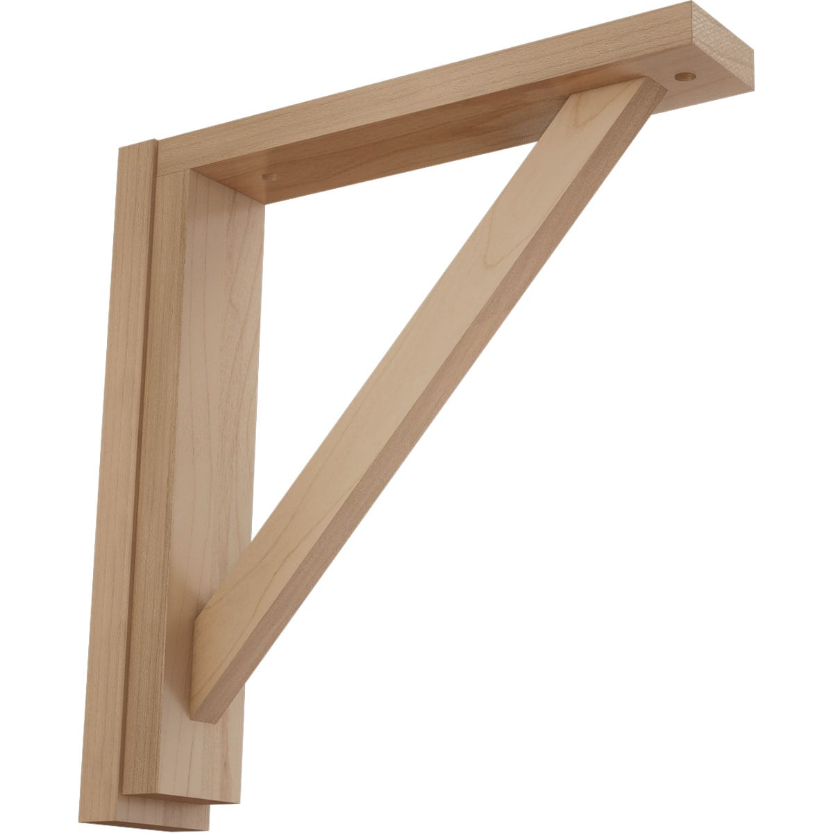 Ekena Millwork Traditional 2-1/2-in x 12-3/4-in x 12-1/4-in Alder Brown Wood Standard bracket #BKT02X12X12TRAL