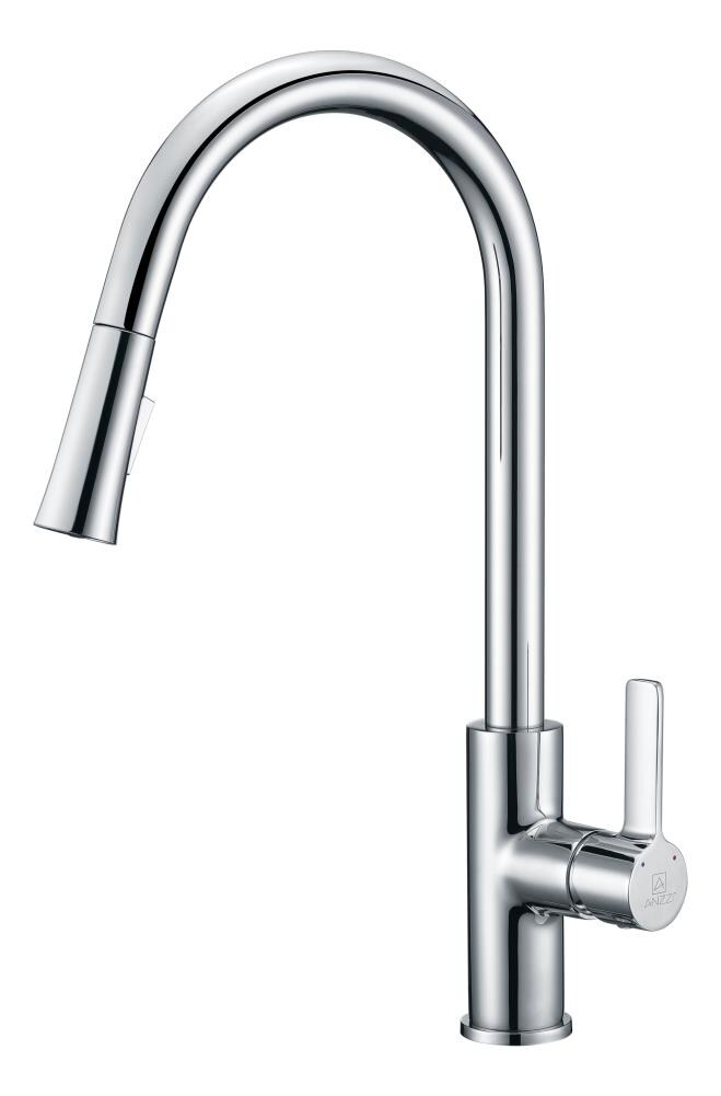 ANZZI Serena Polished Chrome Single Handle Pull-down Kitchen Faucet ...