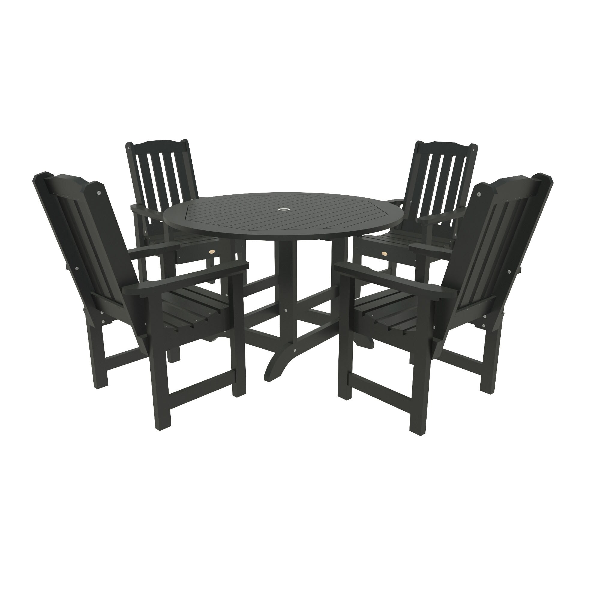 The Lehigh Collection 5-Piece Black Patio Dining Set Stainless Steel | - highwood AD-DNL48-BKE