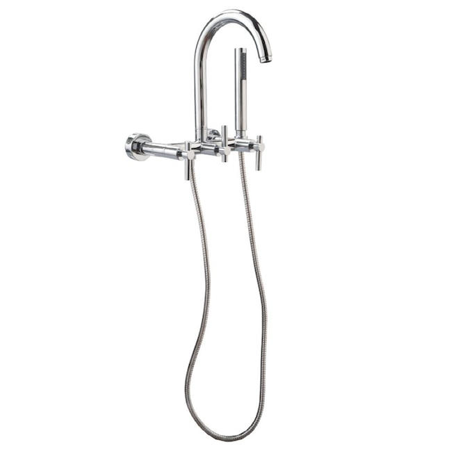 Giagni Contemporary Polished Chrome 3, Bathtub Faucet With Sprayer Wall Mount