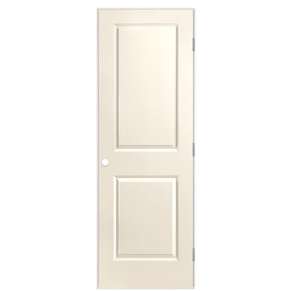 Masonite 1316051 28-in x 80-in Moonglow Solid core 2-panel square Left hand Smooth Prefinished Molded composite Flat Jamb Single Prehung Interior Door