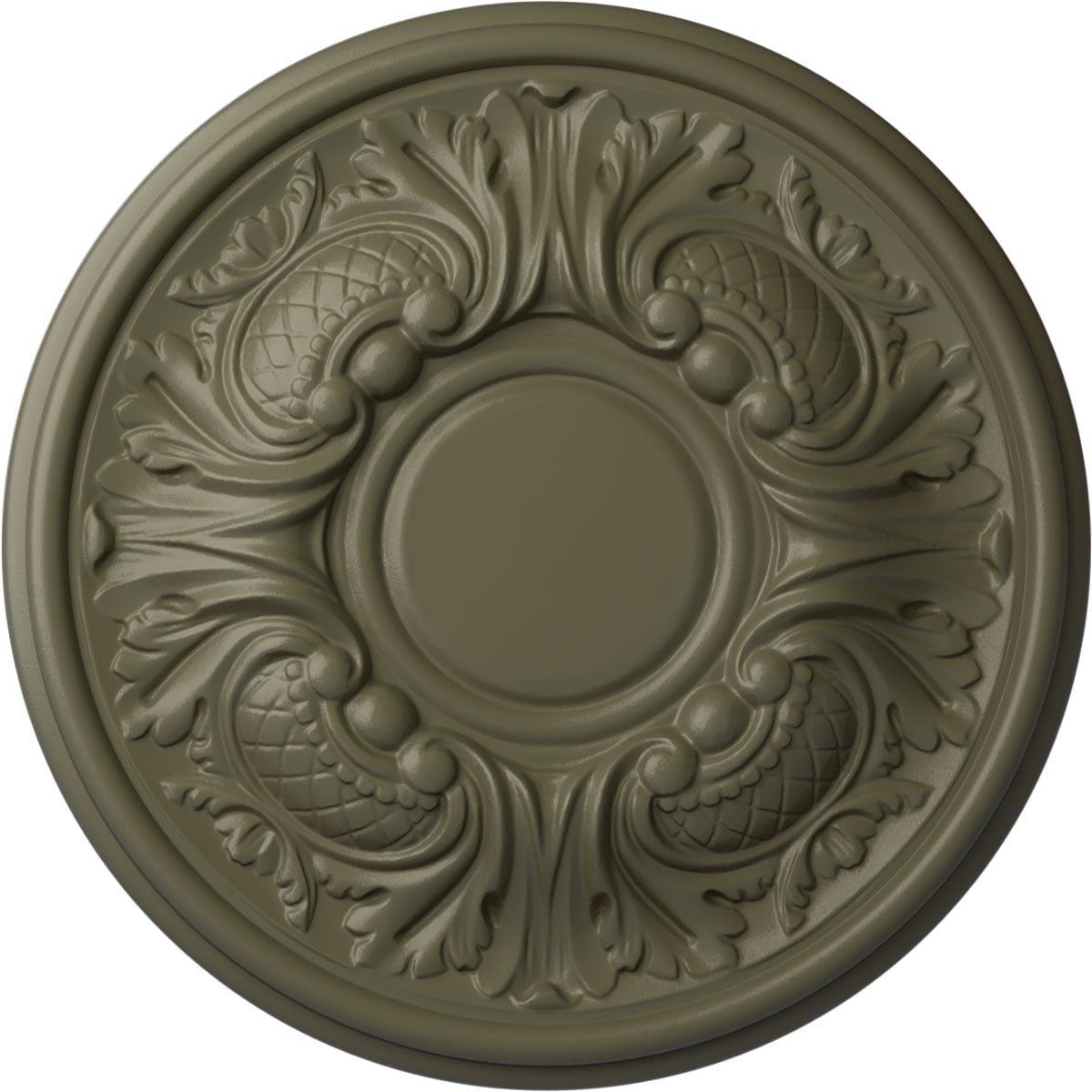 Ekena Millwork CM11WASSF Wakefield 11.75-in W x 11.75-in L Painted Spartan Stone Polyurethane Whole Ceiling Medallion