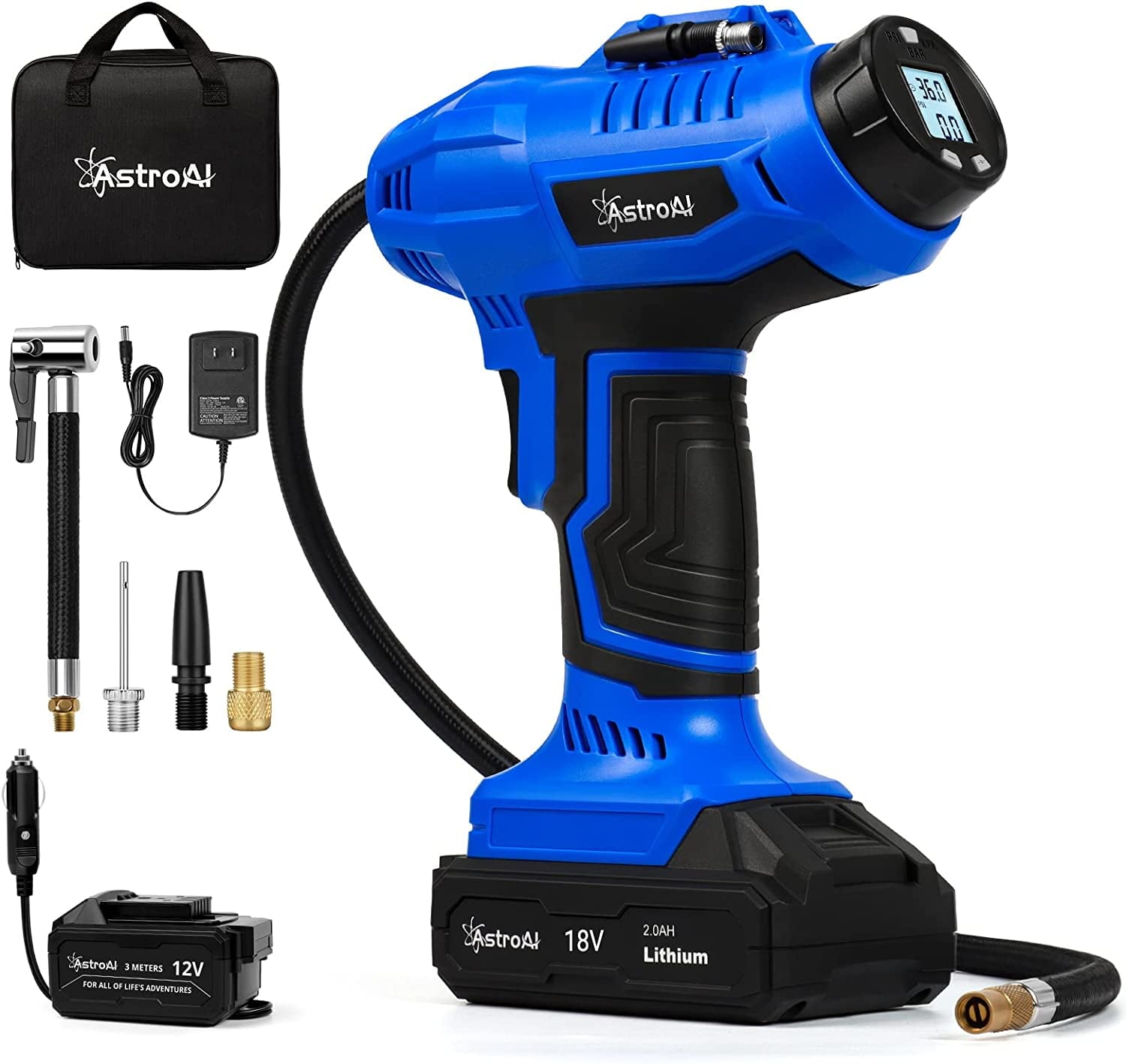 AstroAI ACACJY21LIDCBU-US JY16P160 20-volt Li-ion Air Inflator (Power Source: Battery/Car/Electric )