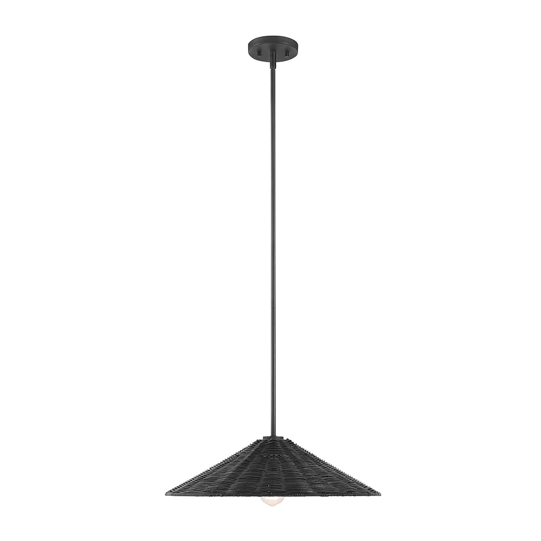 Meridian Lite Trends M7041MBK 1-Light Pendant in Matte Black Matte Black Bohemian/global Art glass Bowl Medium Hanging Pendant light