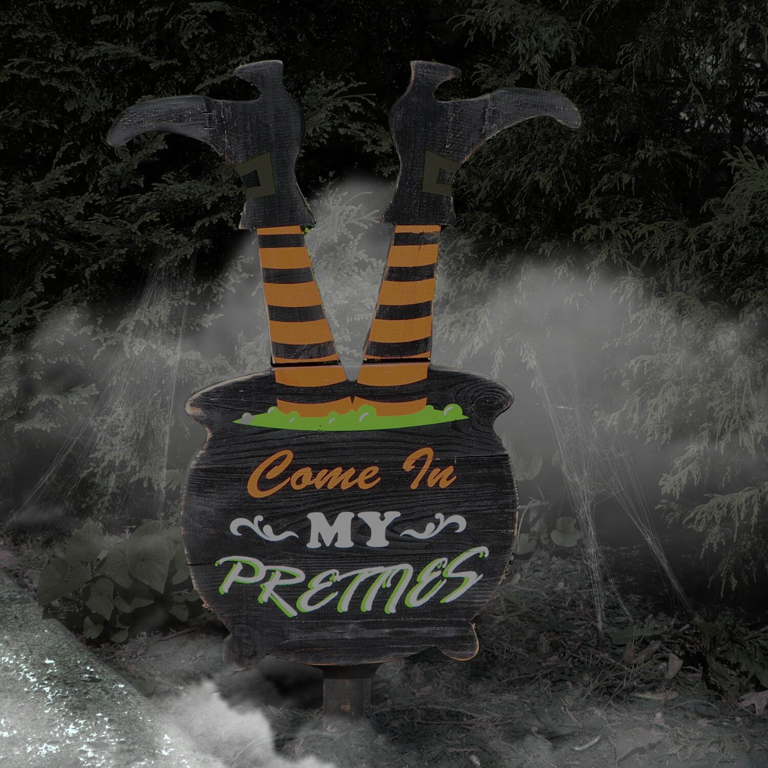 Haunted Hill Farm HHWOODWTCH-0BL Table-Halloween-Decor - View #8