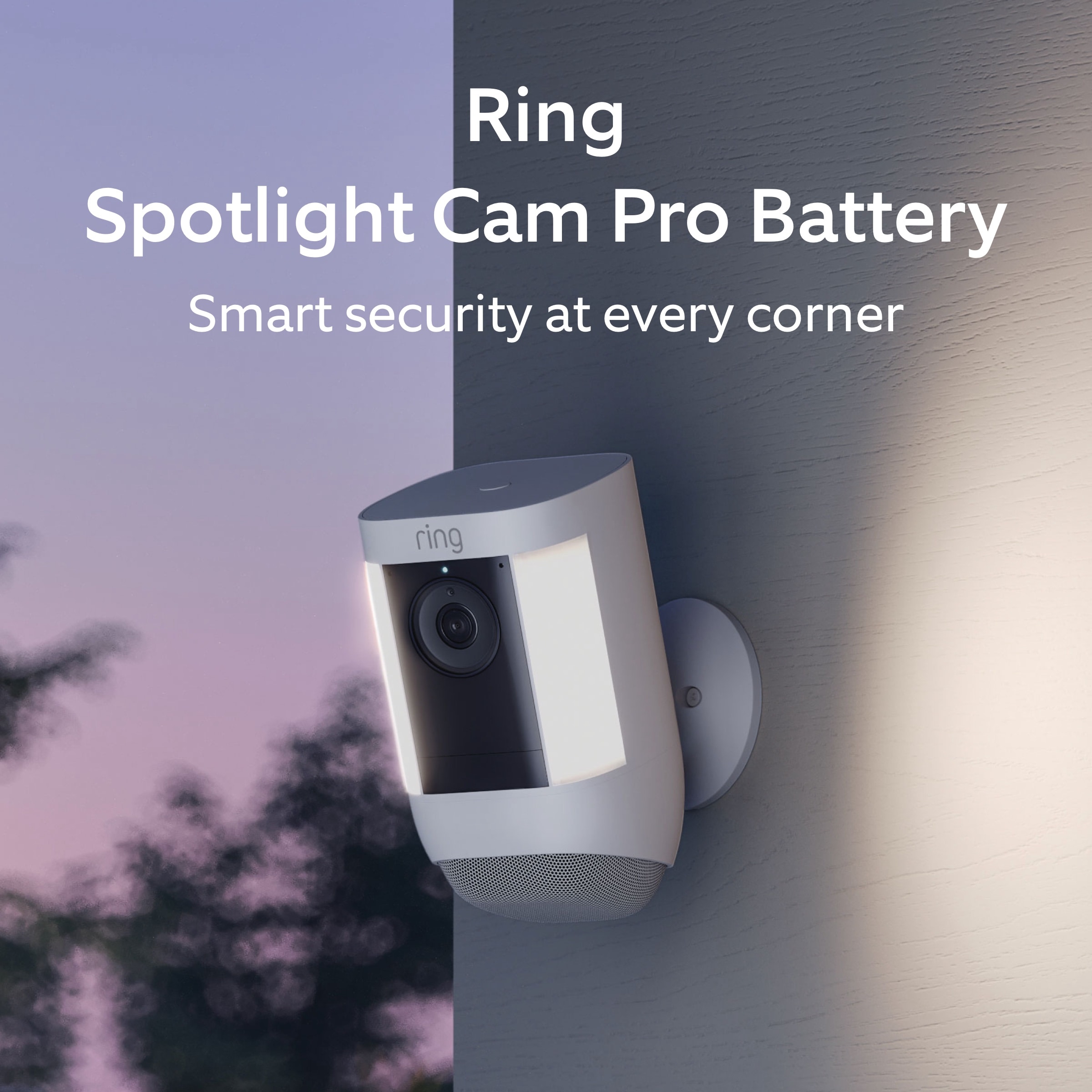 Ring Spotlight Cam Pro, Battery – Smart Security Video Camera with 2 Motion-Activated LED Spotlights, Dual Band Wifi, 3D Motion Detection, White B09DRX62ZV Sansujyuku sansujyuku.com