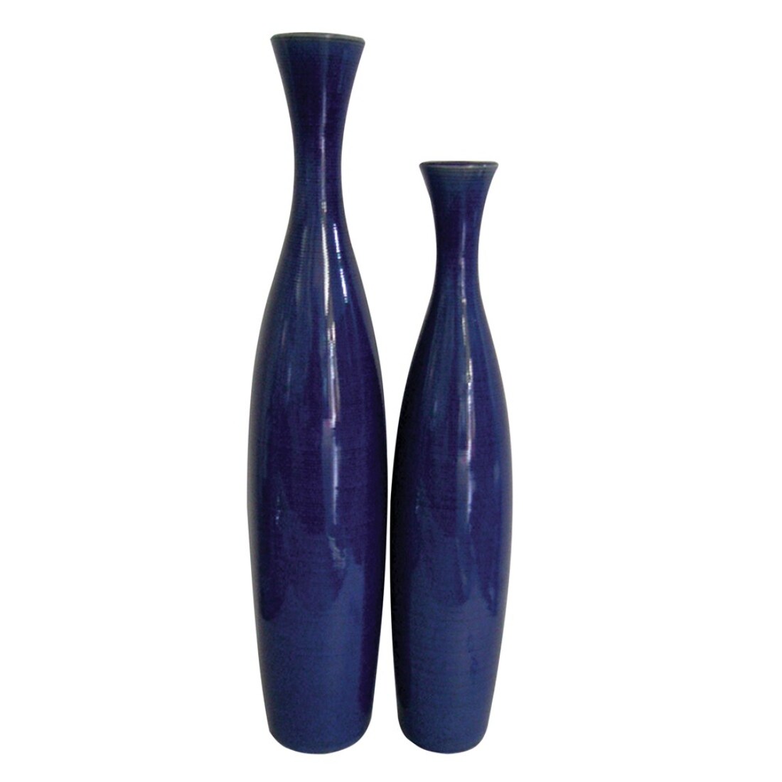 HomeRoots 4000384165 2 -Pack Blue Ceramic Modern Vase