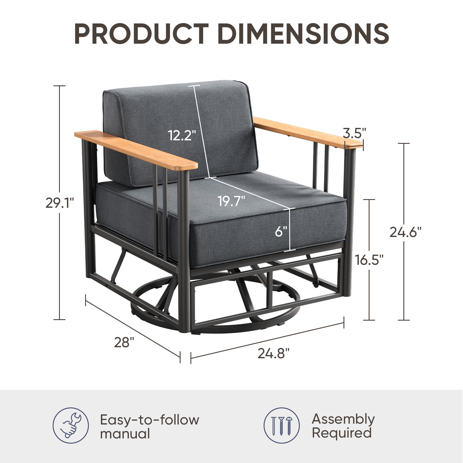 Rilyson FSACBL20-3 Patio-Chairs - View #7