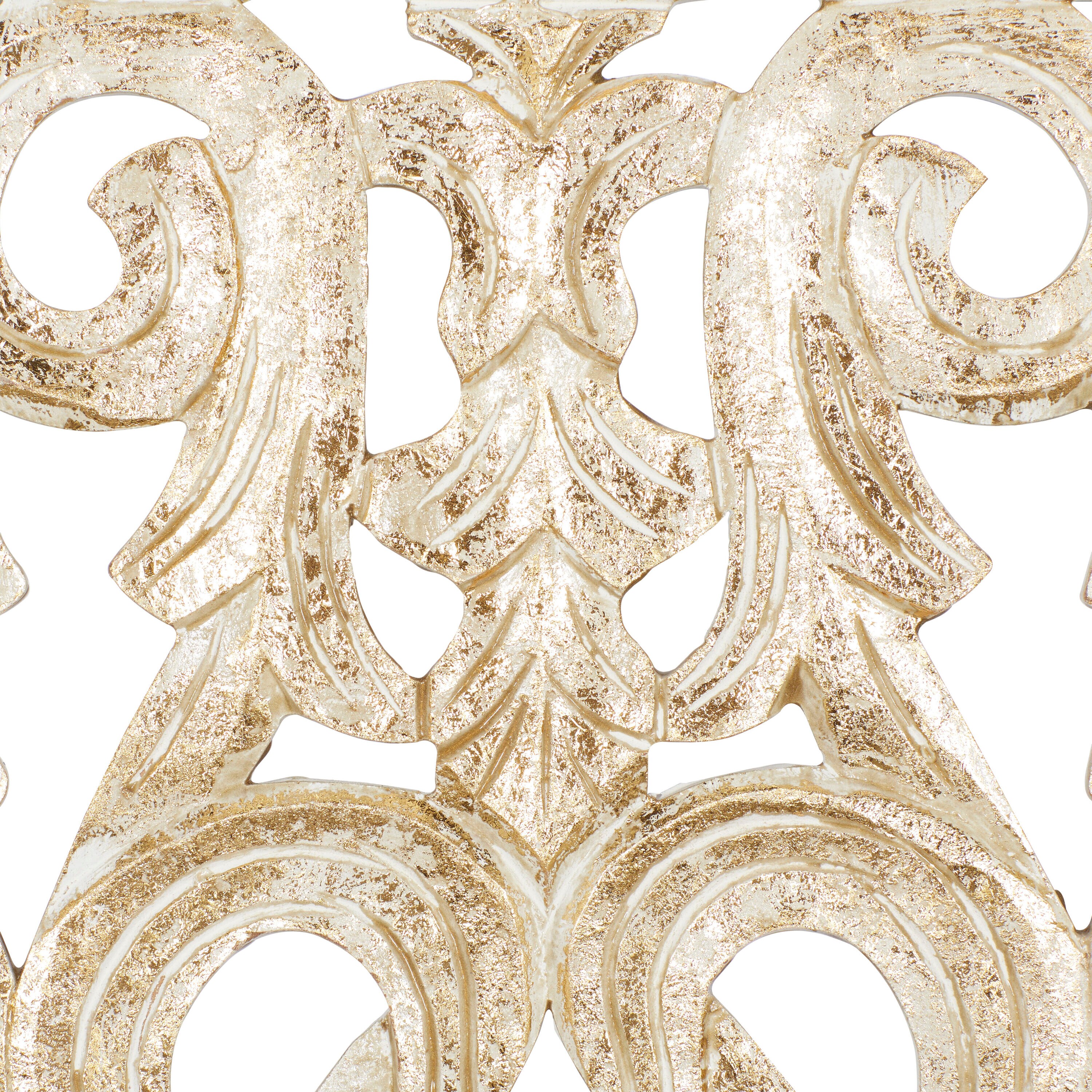 Grayson Lane 12-in W x 36-in H Wood Floral Handmade Intricately Carved  Arabesque Floral Wall Sculpture in the Wall Accents department at