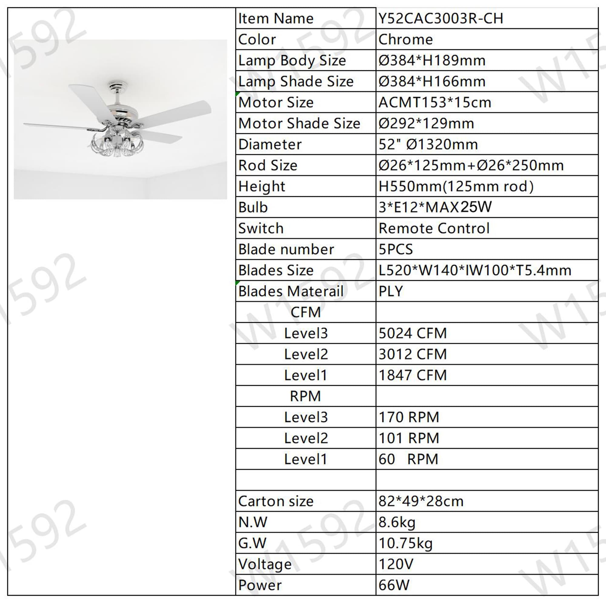 Bybafun YB5700132 Ceiling-Fans - View #4