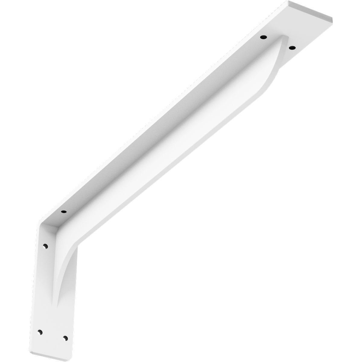 Ekena Millwork BKTM02X20X06EBPWH Embrey 20-in x 2-in x 6.5-in Primed Steel Mounting bracket