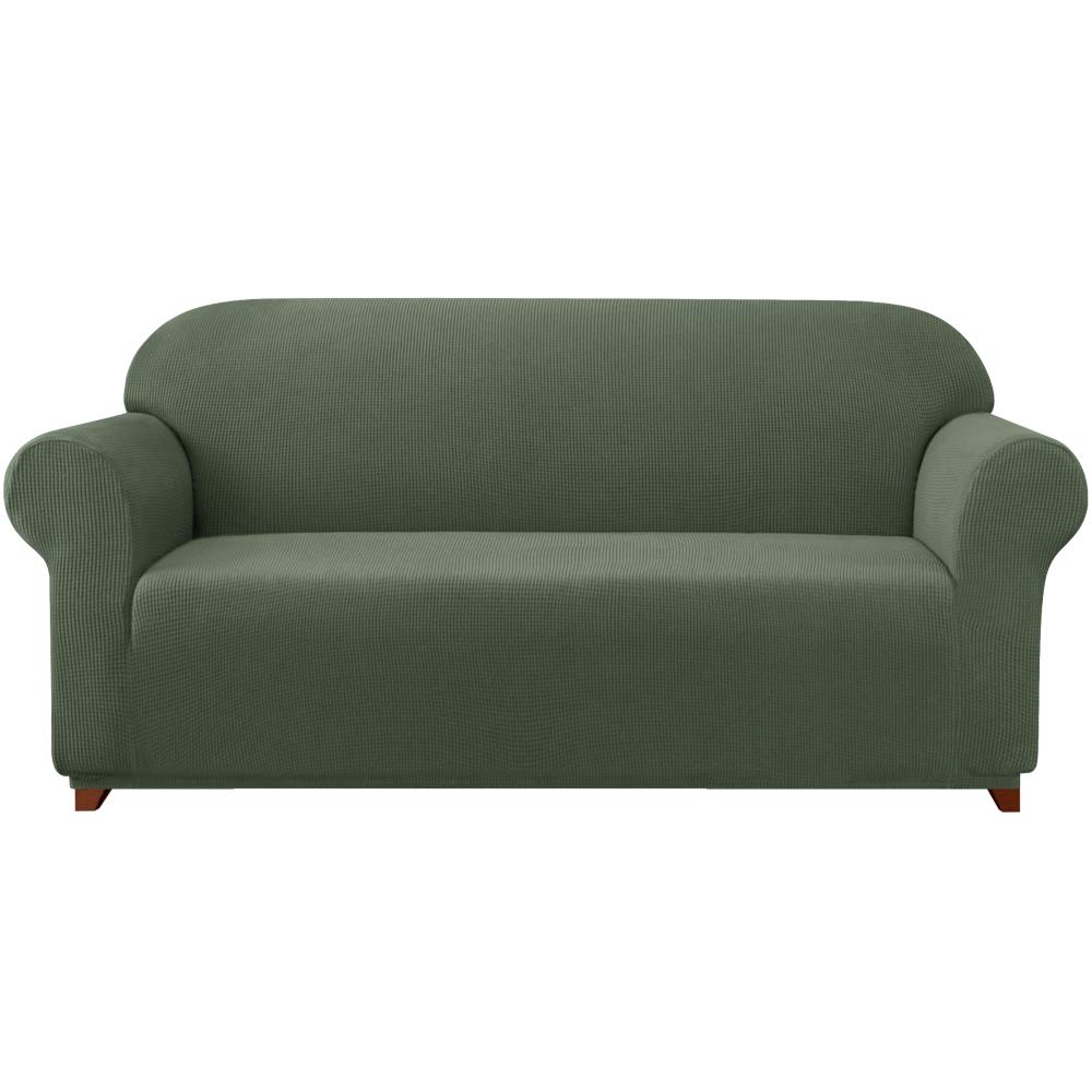 Textured Grid Olive Drab Jacquard Sofa Slipcover 92-in W x 41-in H x 42-in D Polyester in Green | - Subrtex SBTSFOD1003