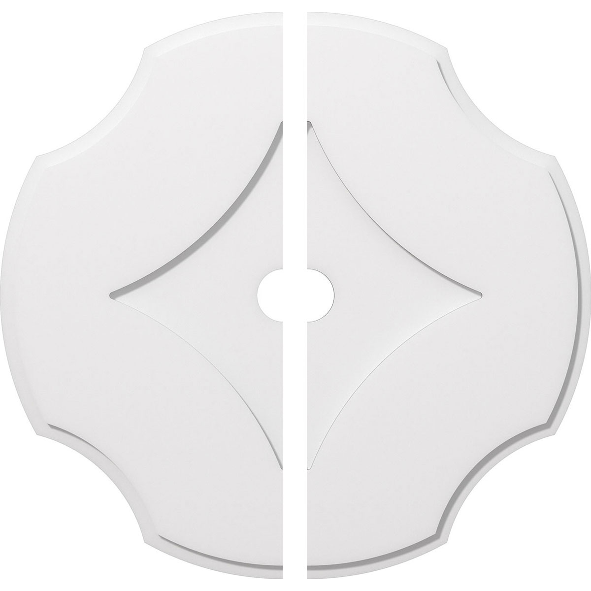Ekena Millwork CMP32PL2-03000 Percival 32-in W x 32-in L Contemporary White PVC Split Ceiling Medallion