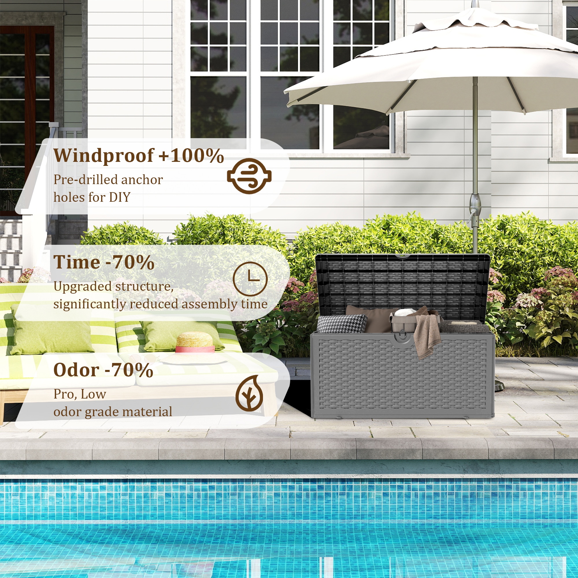 LAUSAINT HOME BSBDX80G0BK1 Deck-Boxes - View #5