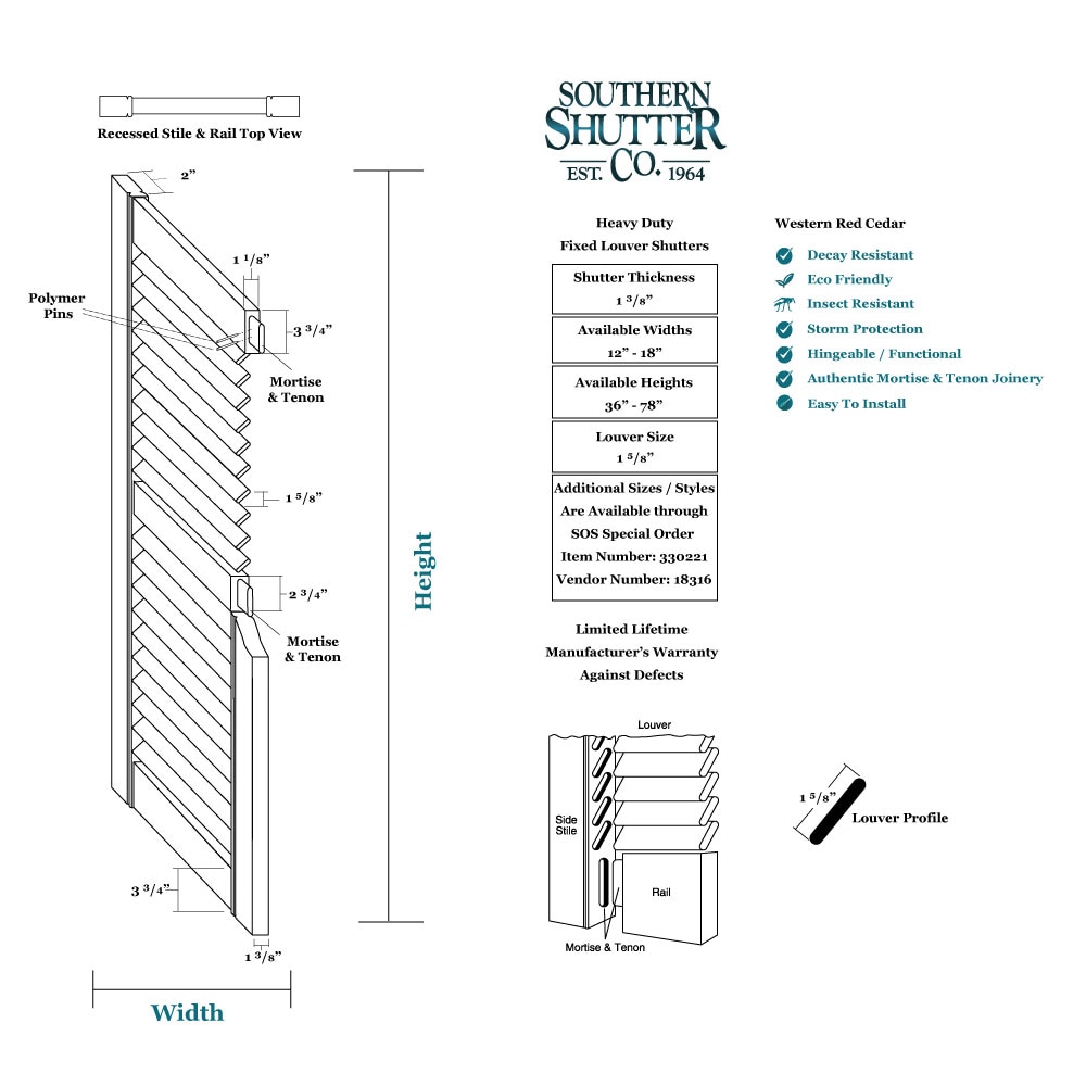 Southern Shutter HTL1439 Exterior-Shutters - View #2