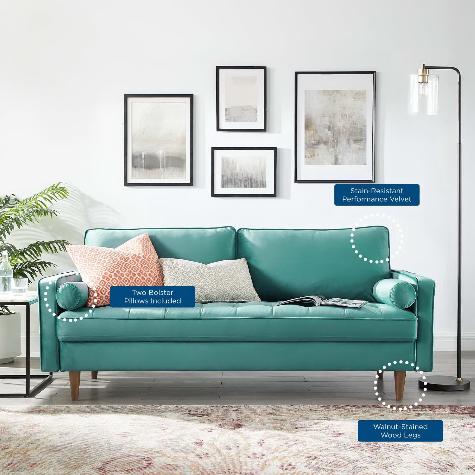 Modway EEI-3764-TEA Sofas-Loveseats - View #9