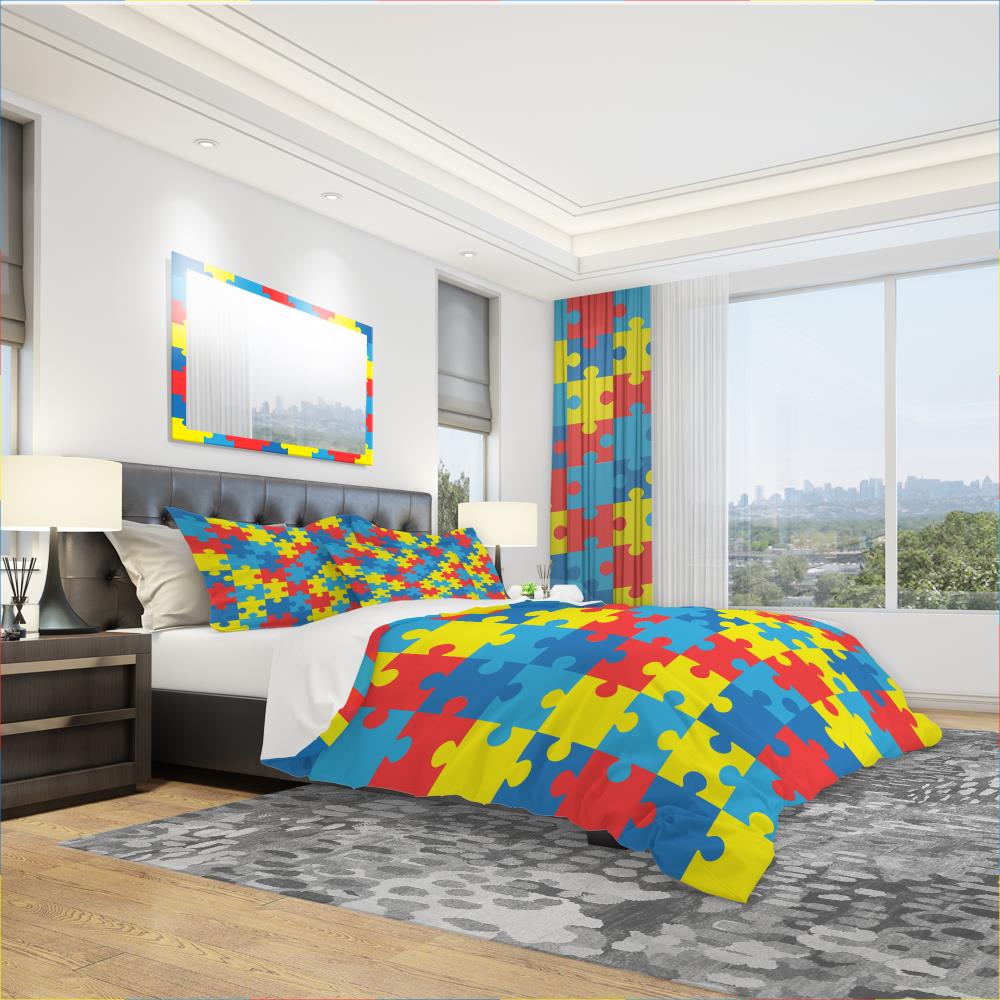Designart BED18571-K 3 -Piece Red King Duvet cover Set