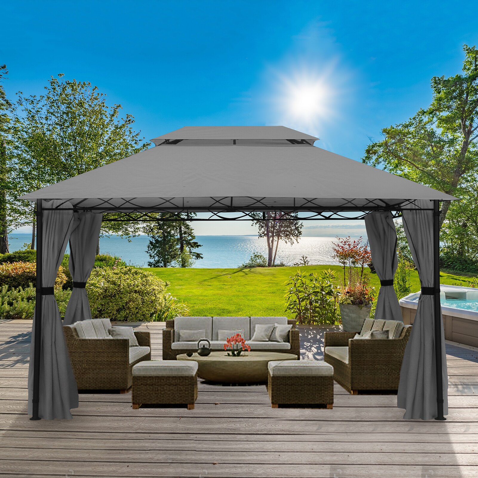 StarEcho SEVC24-KT-T001B-G Wood-Resin-Gazebos - View #5