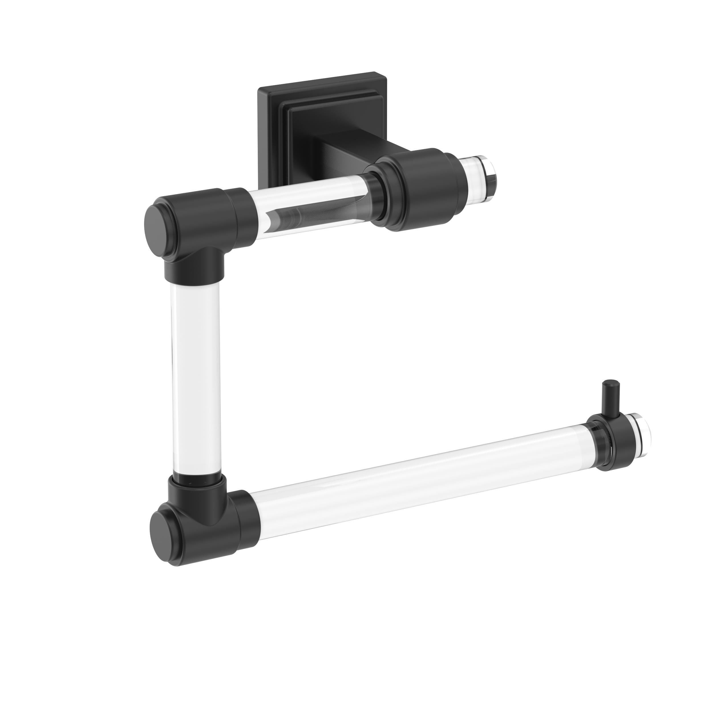 Amerock BH36062CMB Glacio Clear/Matte Black Wall mount Single Towel Ring