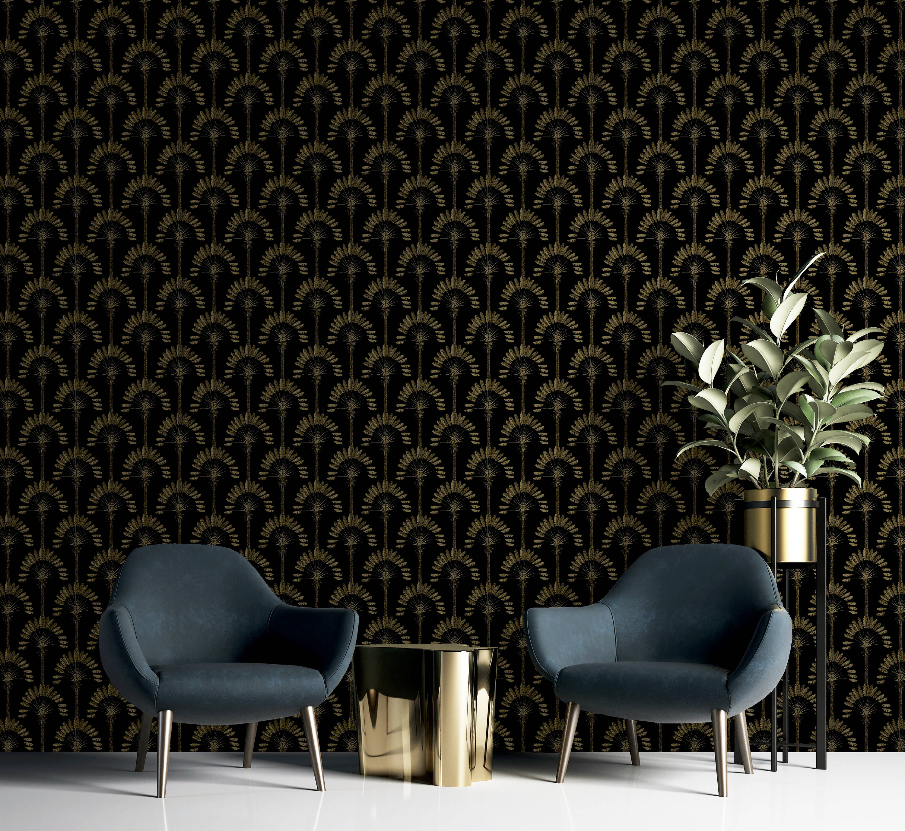 Arthouse 56-sq ft Black Non-woven Scenic Unpasted Wallpaper in the ...