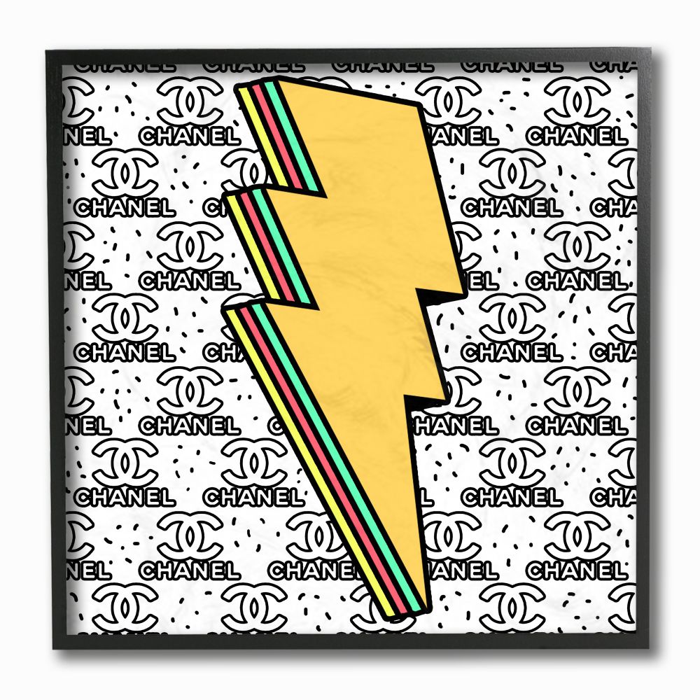 Stupell Industries Pop Art Lightning Bolt Over Designer Print