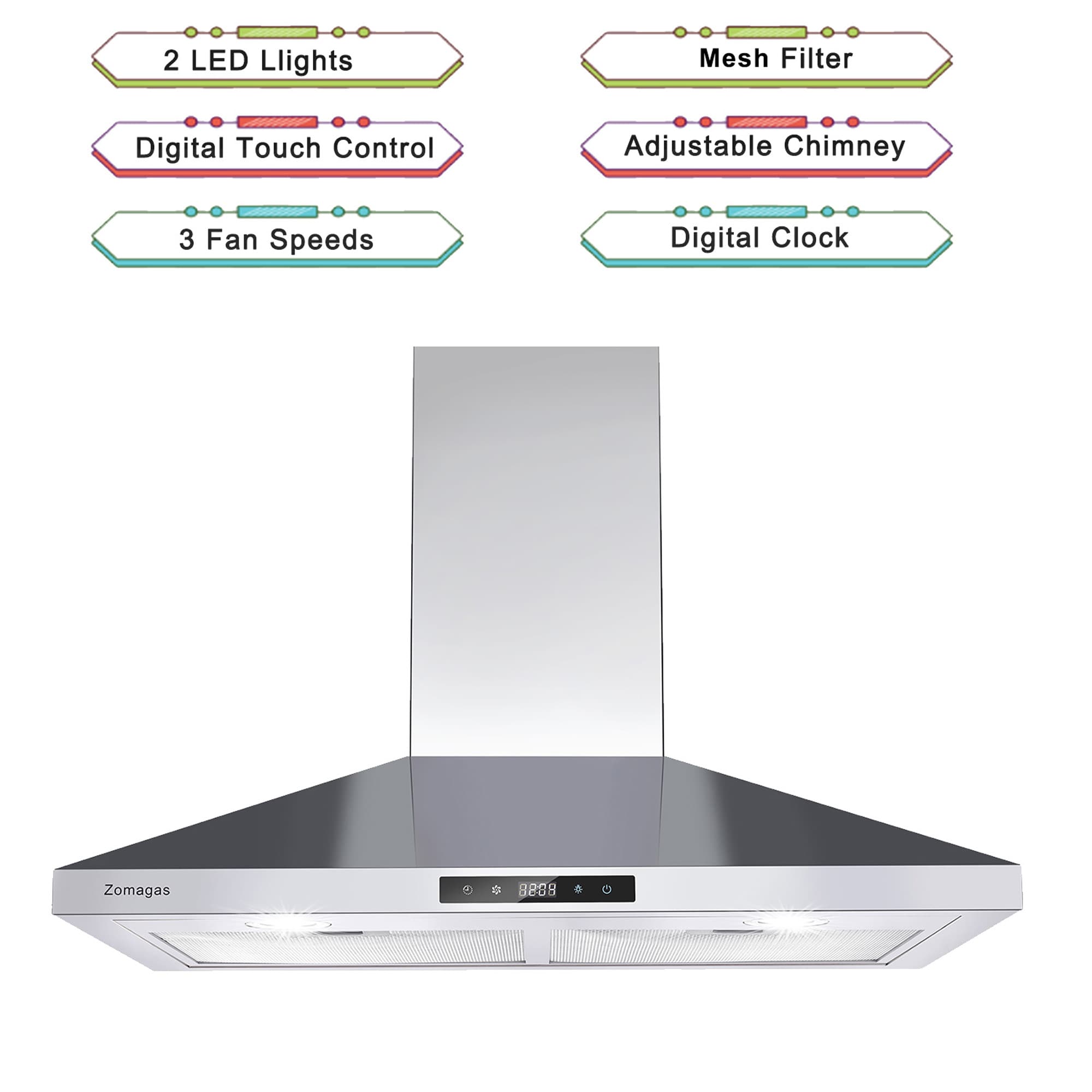 Damerin IU-RD20 Wall-Mounted-Range-Hoods - View #10
