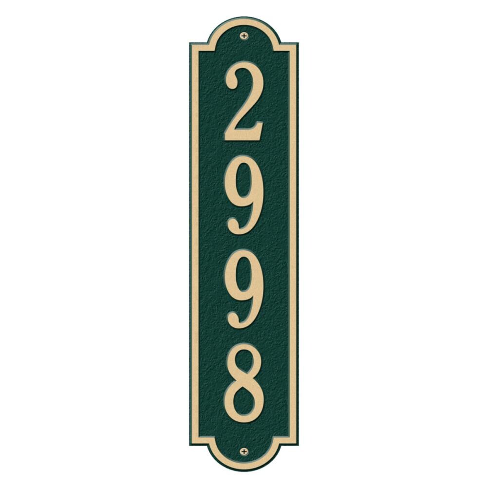 Whitehall 2998GG 25-in H x 6-in W Green/gold Aluminum Address plaque