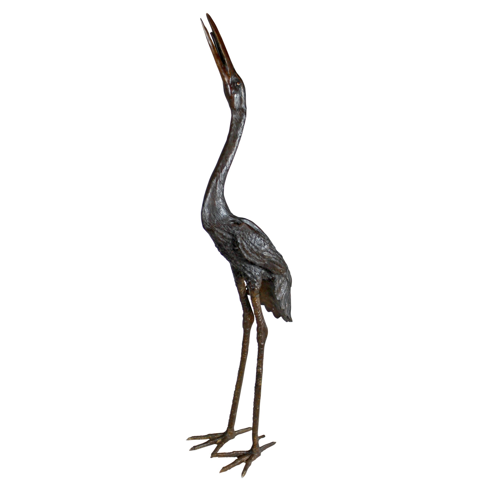 Design Toscano KW550202 50-in H x 11-in W Bronze Heron Garden Statue