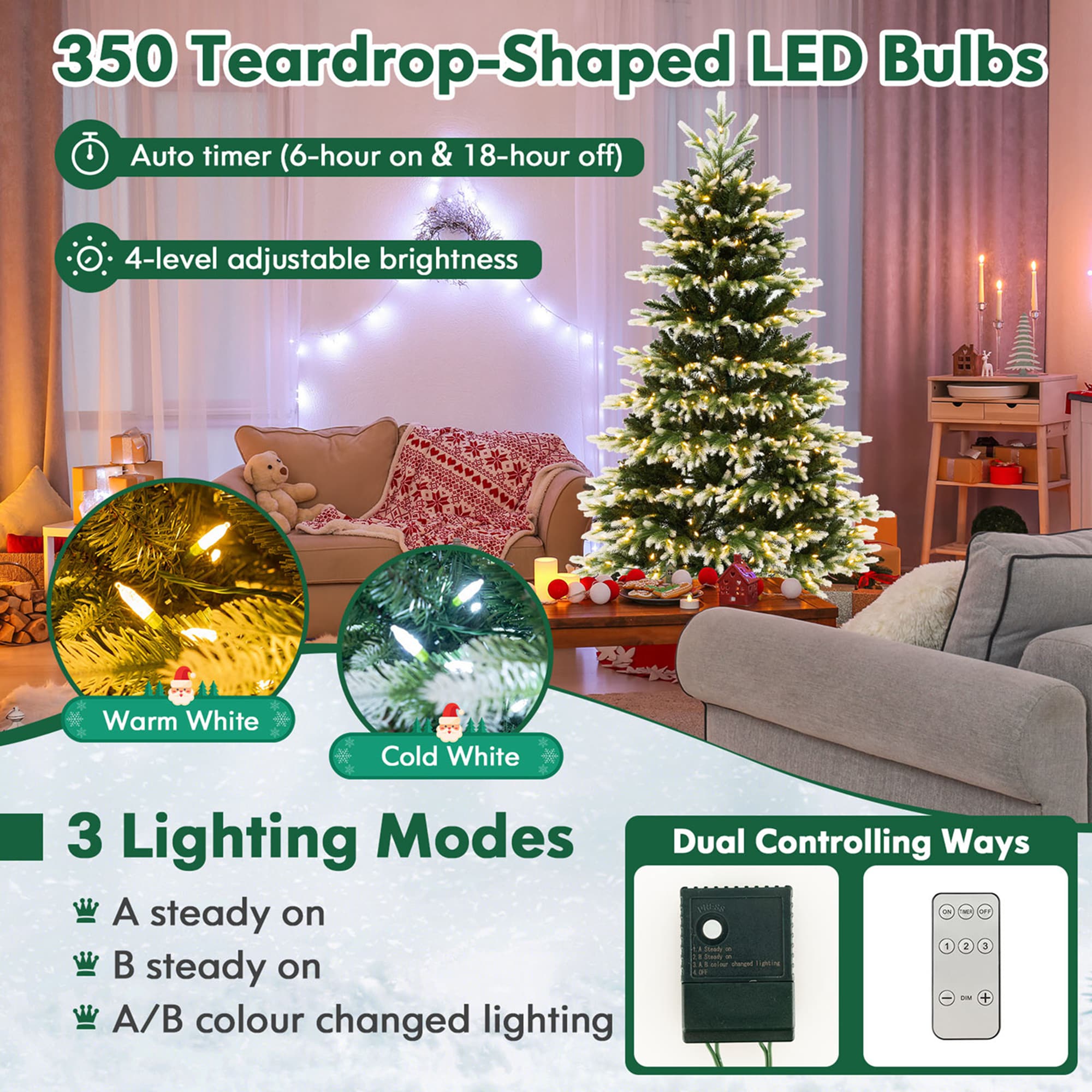 Costway LWS00766 Artificial-Christmas-Trees - View #3