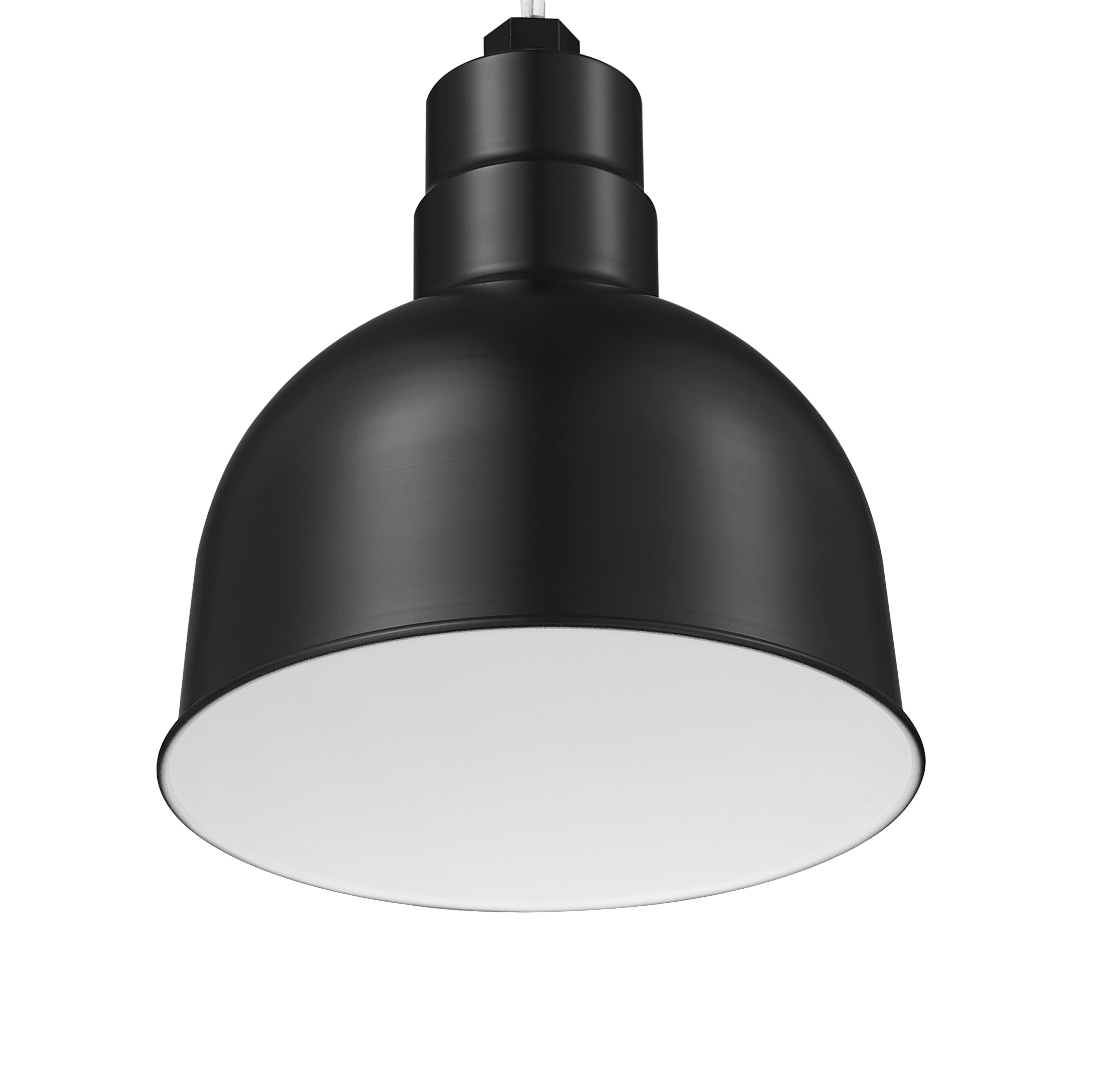 Satin Black Metal Indoor/Outdoor Bowl Pendant Light
