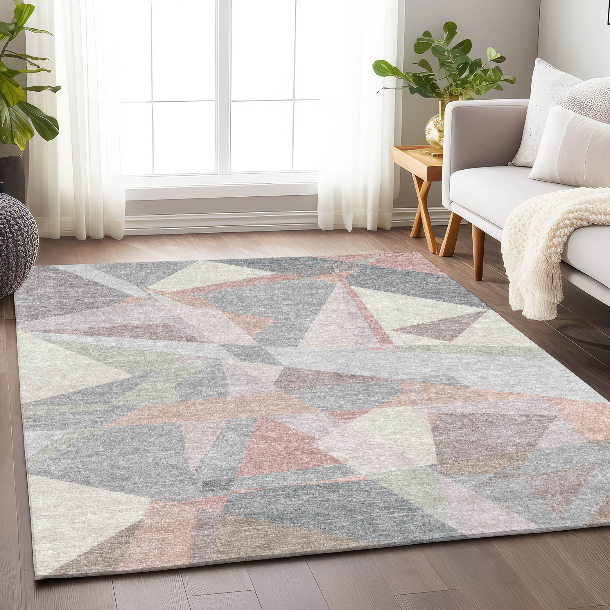 Addison Rugs ACN1666BL5X8 Chantille ACN1666BL 5 x 7 (ft) Loomed Blush Rectangular Indoor/Outdoor Machine washable Pet Friendly Area rug