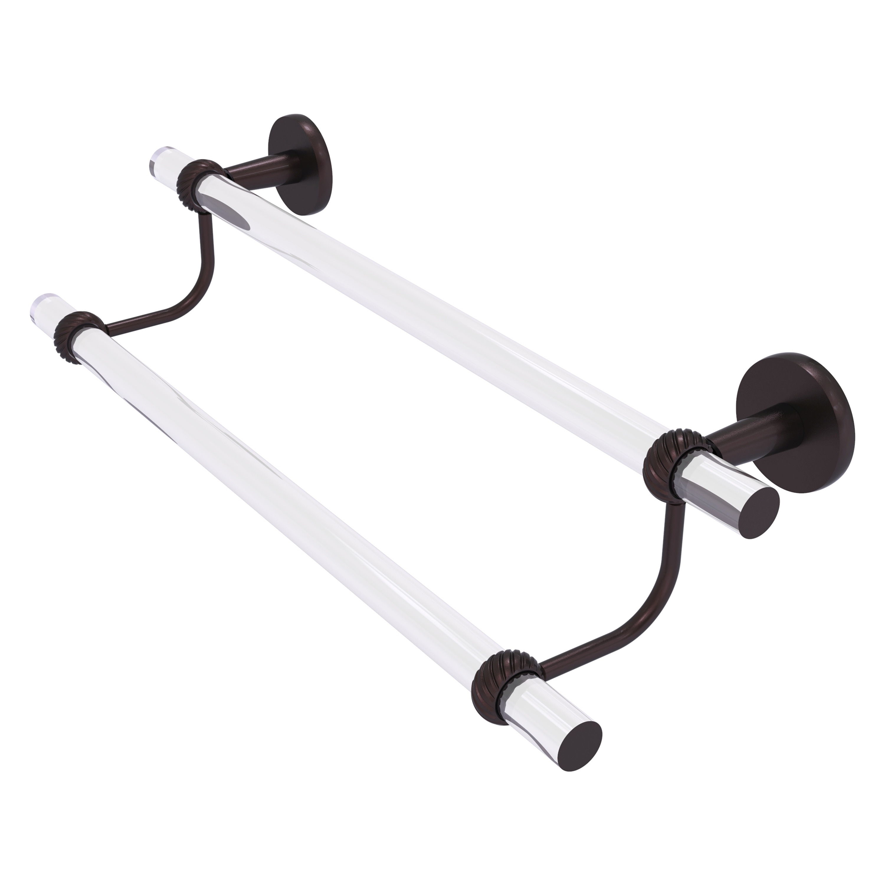 Allied Brass CV-72T-18-ABZ Clearview 18-in double Antique Bronze Wall mount Double Towel Bar