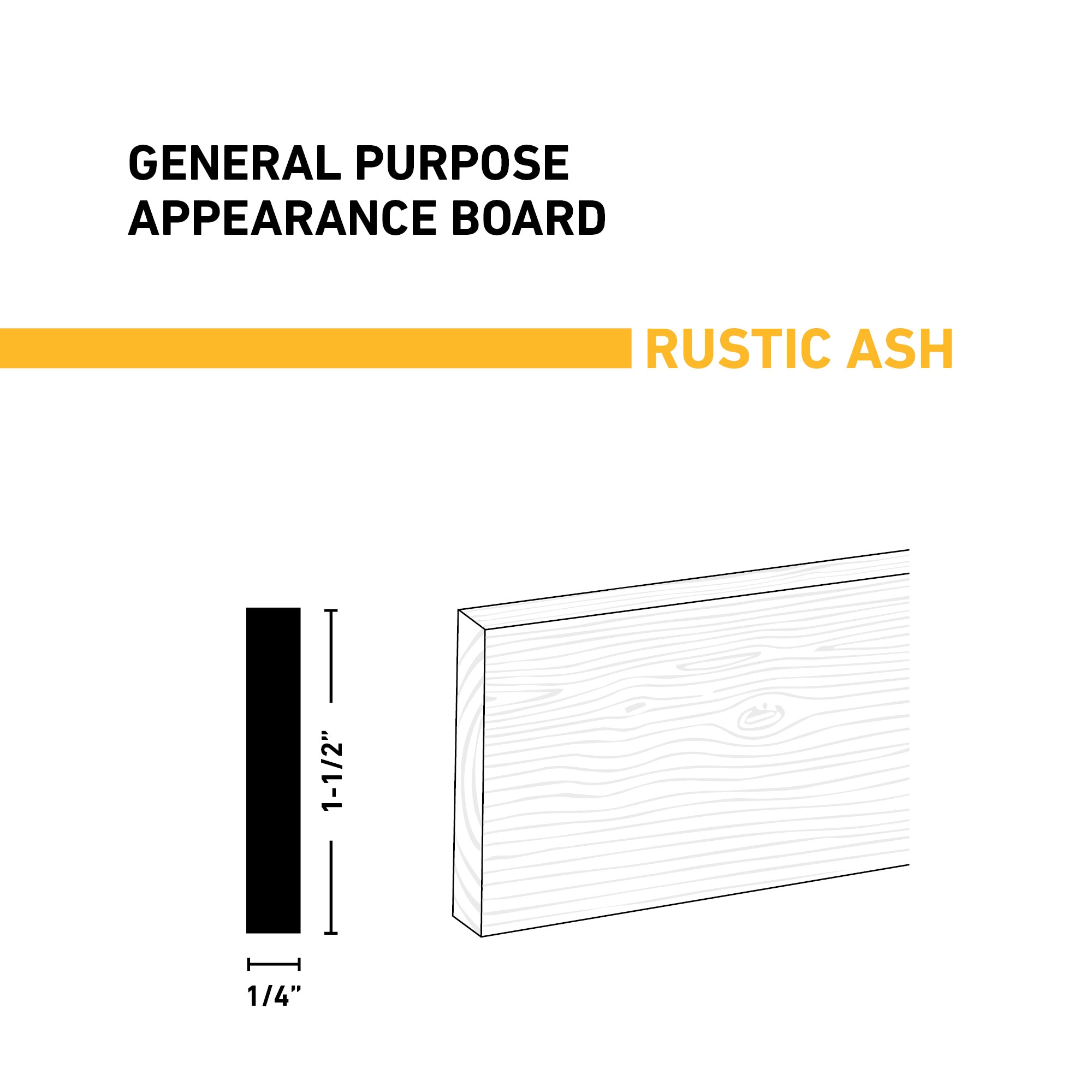 Ornamental Mouldings BRDRUS 1-4X2X2ASH Appearance-Boards - View #2