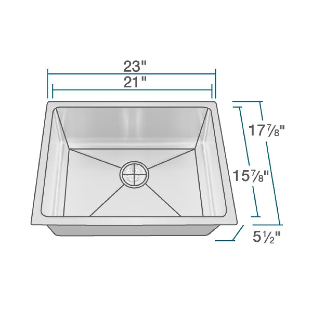 MR Direct Undermount 23-in x 17.88-in Stainless Steel Single Bowl ...