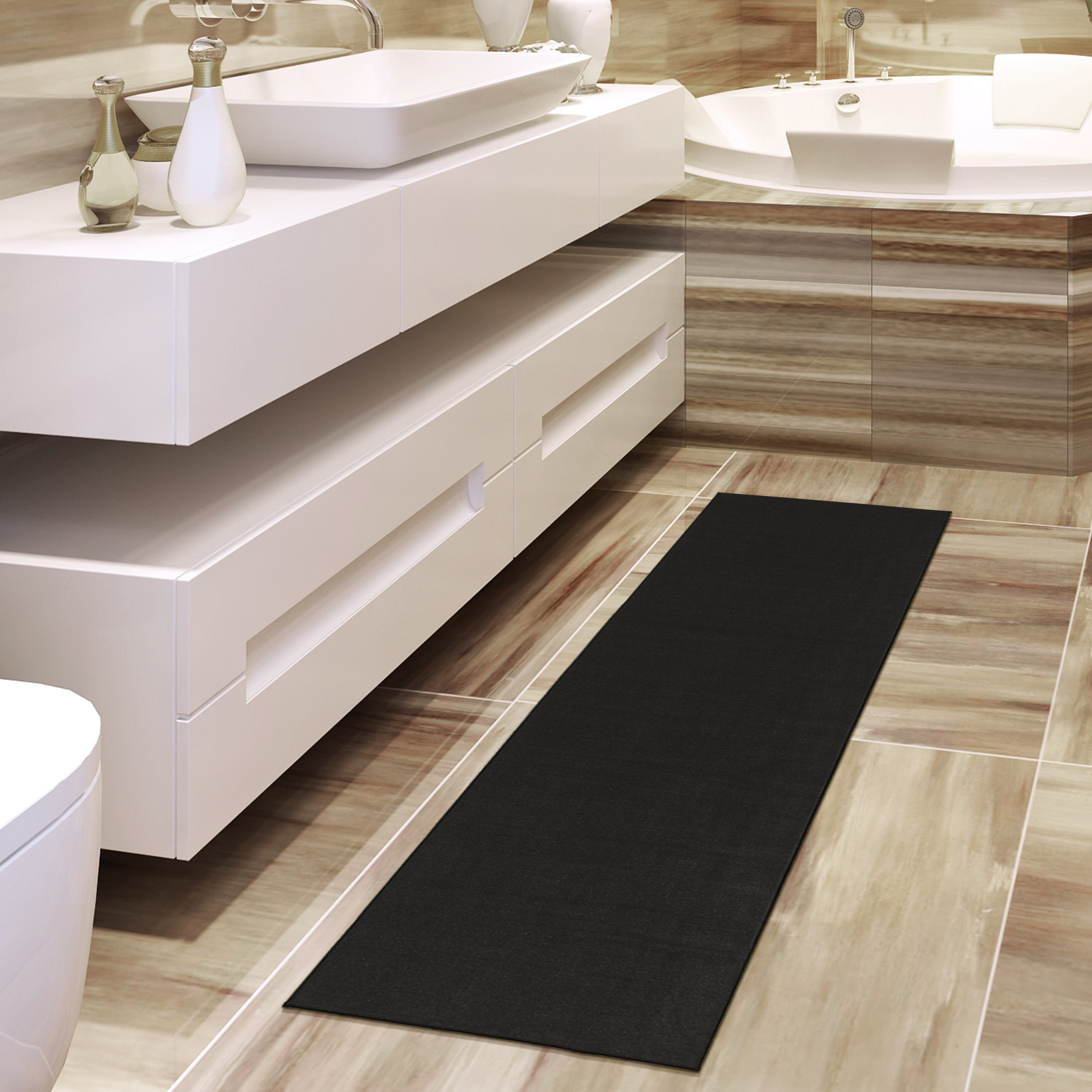 3D Black Cat Kitchen Floor Rug Non-slip Modern Carpet For Living Room  Bedroom Hallway Entryway Runner Rug Bathroom Rugs Mats(Color:Black,Grey,Brown)