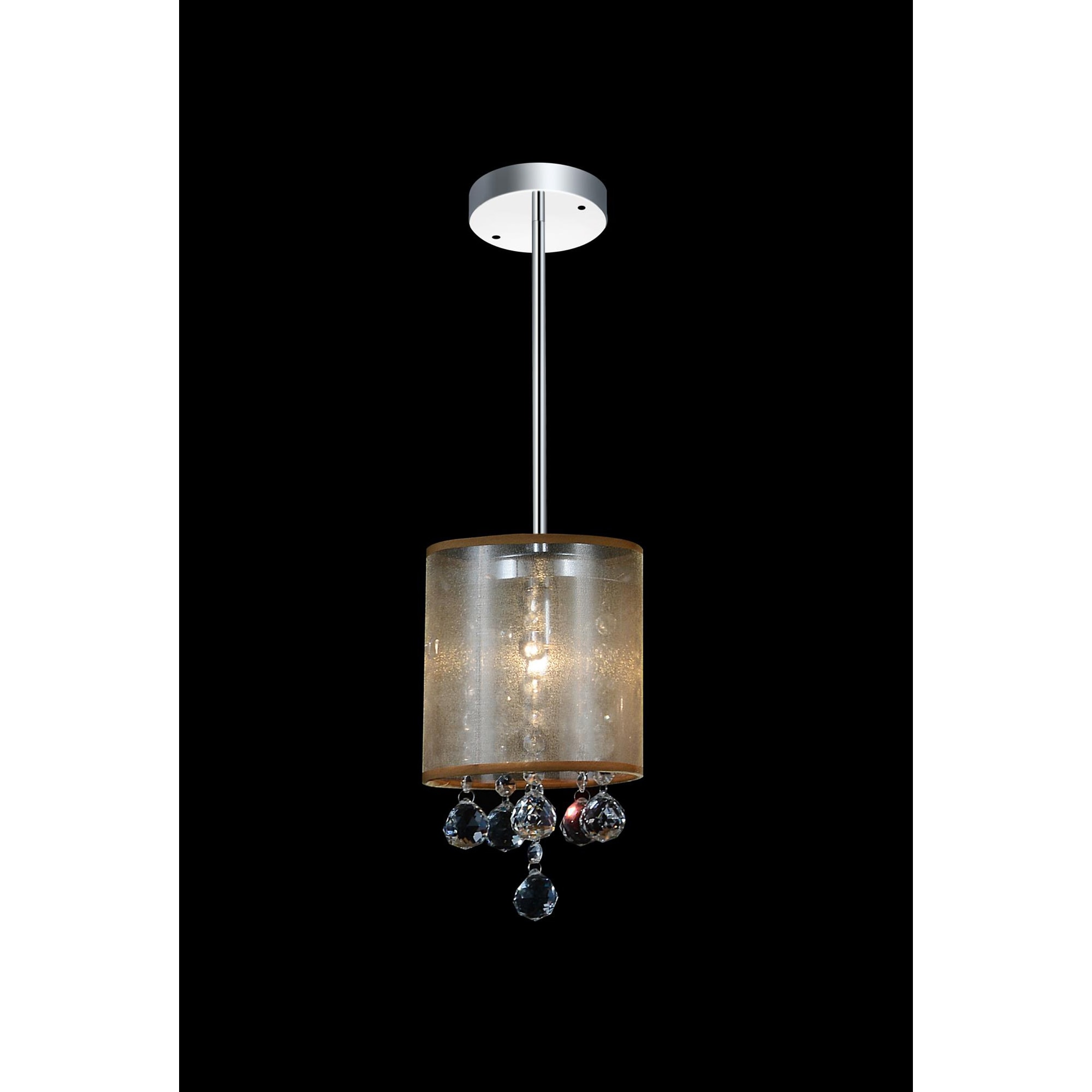 CWI Lighting 5062P6C-1-CLEAR-G Radiant Chrome Modern/contemporary Drum Mini Hanging Pendant light