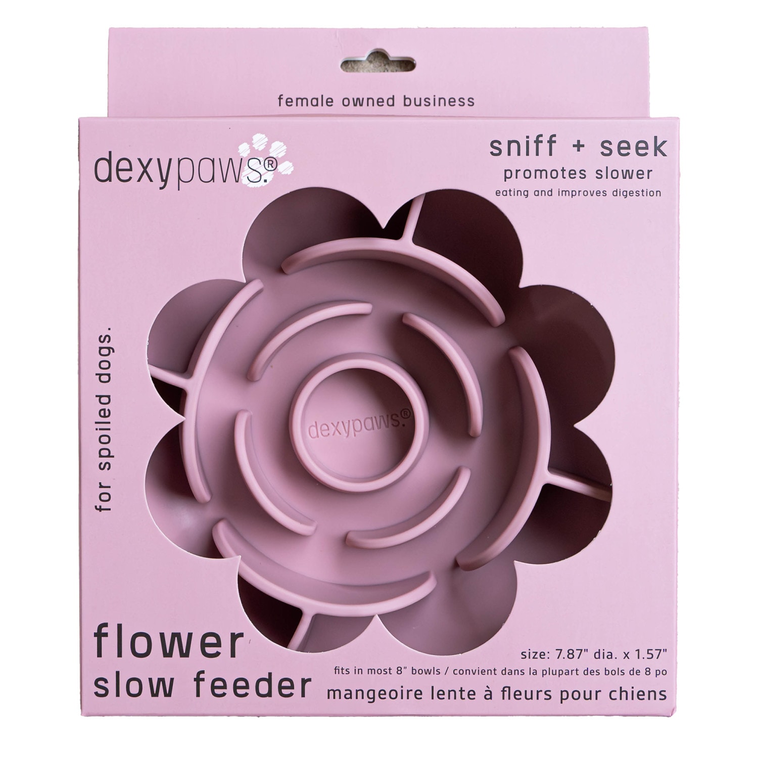 Dexypaws Flower Slow Feeder 10-oz Silicone Dog/Cat Feeding station Feeder