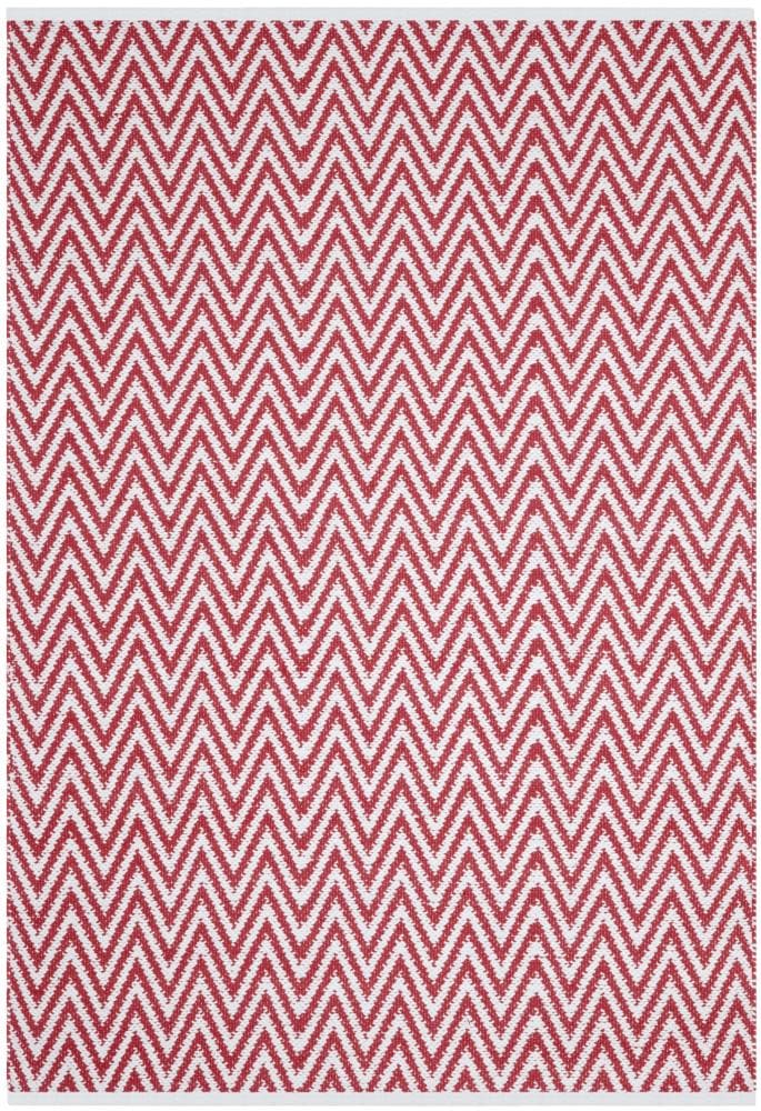 Safavieh MTK812K-5 Montauk Caswell 5 x 8 (ft) Cotton Red/Ivory Rectangular Indoor Chevron Coastal Area rug