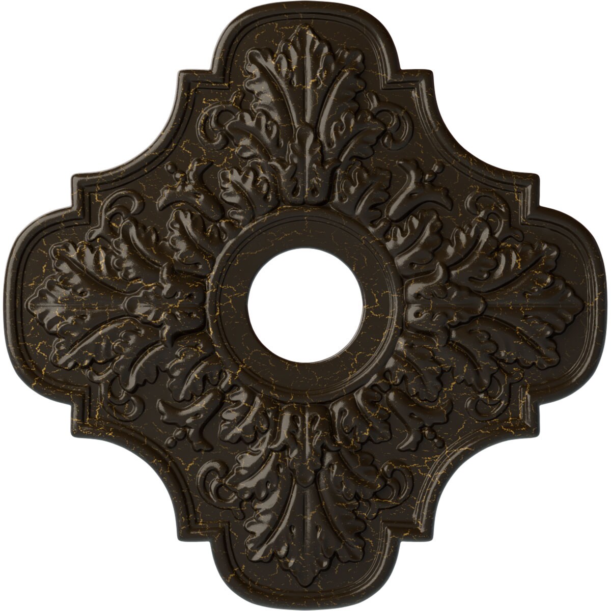 Ekena Millwork CM17PESHC Peralta 17.75-in W x 17.75-in L Painted Stone Hearth Crackle Polyurethane Whole Ceiling Medallion