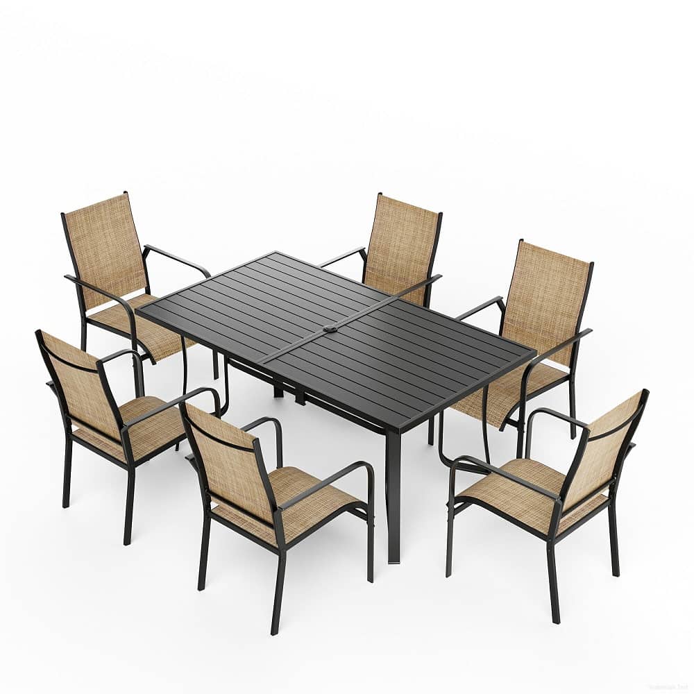 U-HOMY ZXOT003BK+008BN Patio-Dining-Sets - View #2